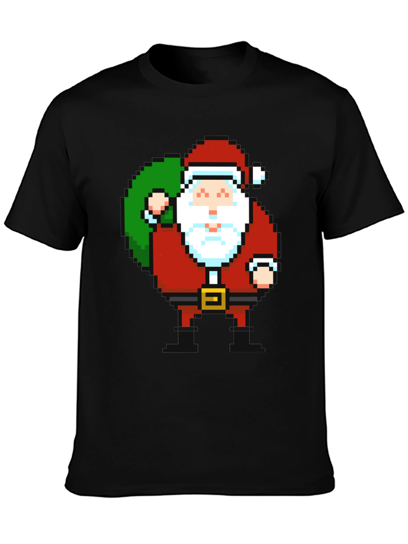 Pixel Santa T-Shirt - Retro Holiday Style