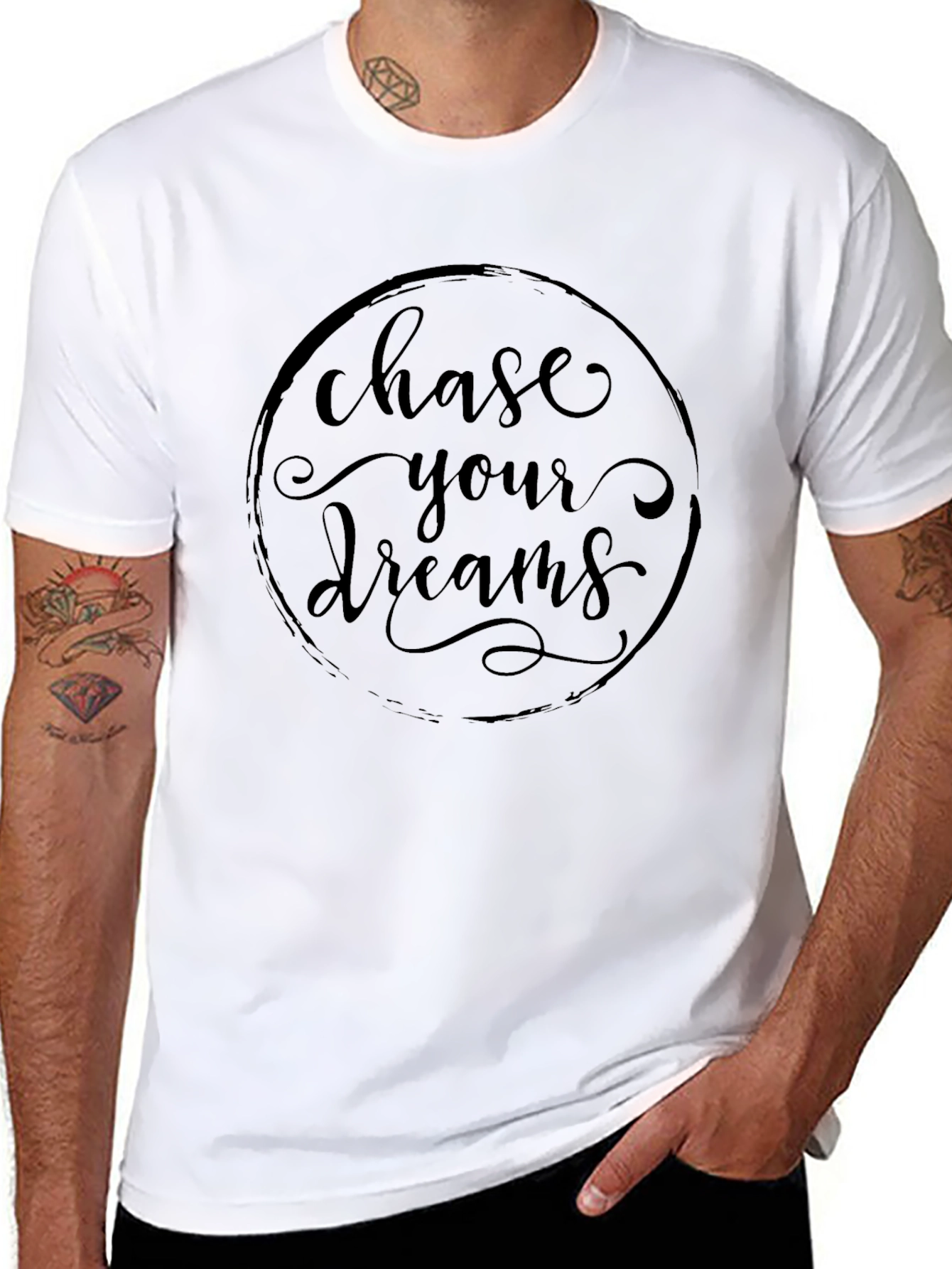 Chase Your Dreams Graphic T-Shirt - Mens Black Tee