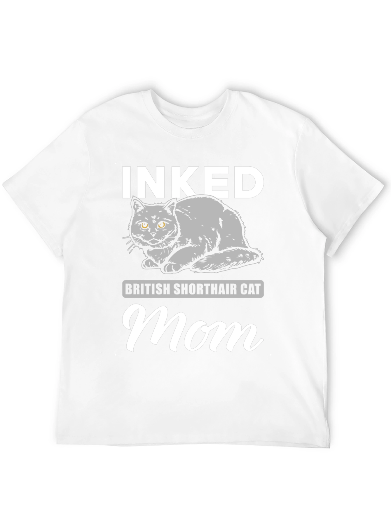 Inked British Shorthair Cat Mom Black T-Shirt
