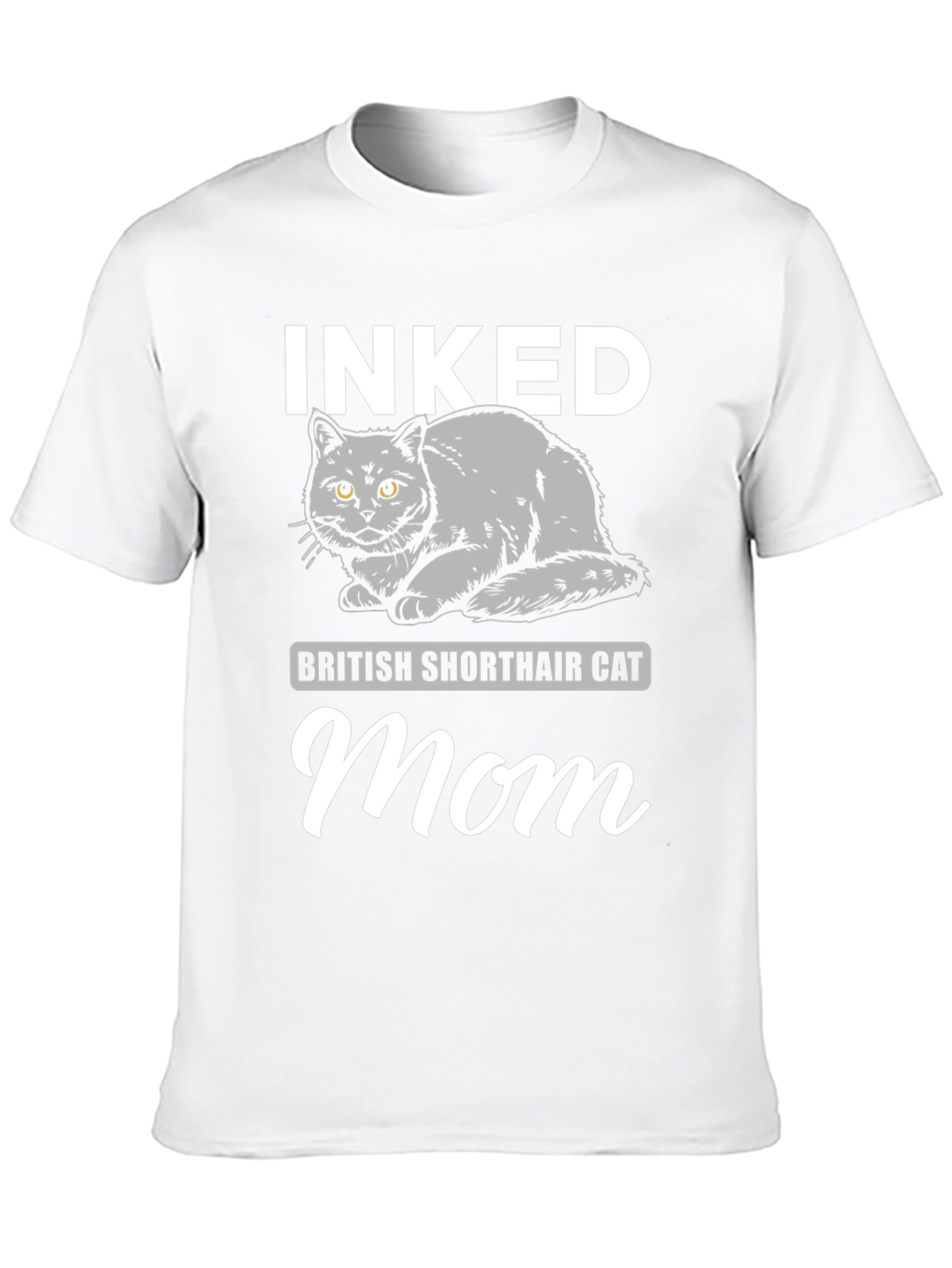 Inked British Shorthair Cat Mom Black T-Shirt