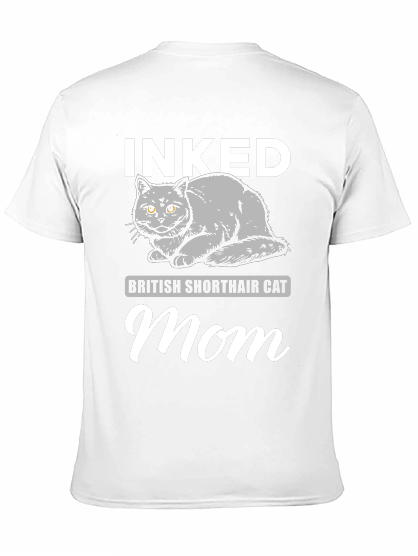 Inked British Shorthair Cat Mom Black T-Shirt