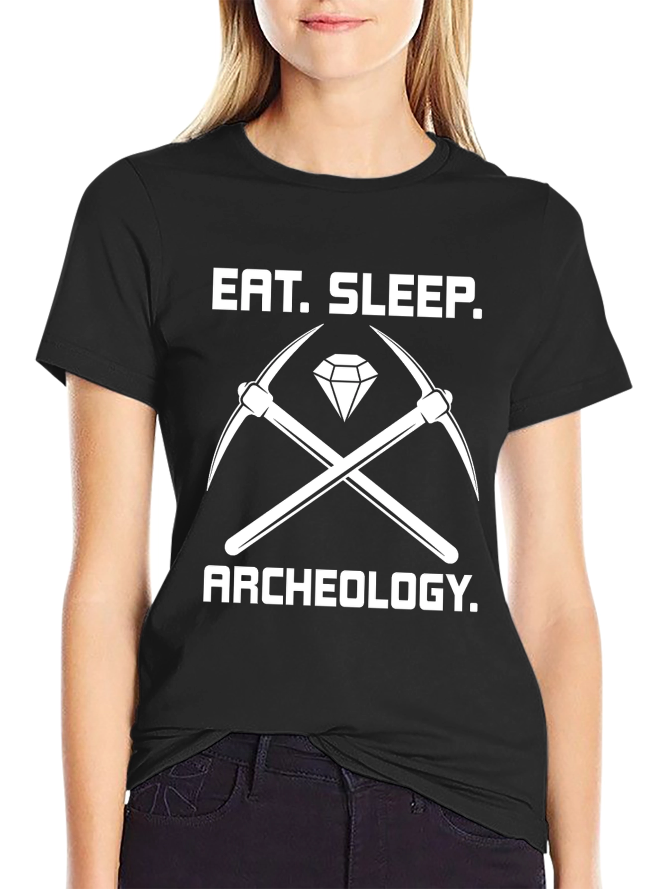 Eat Sleep Archeology T-Shirt - Black Crew Neck Tee