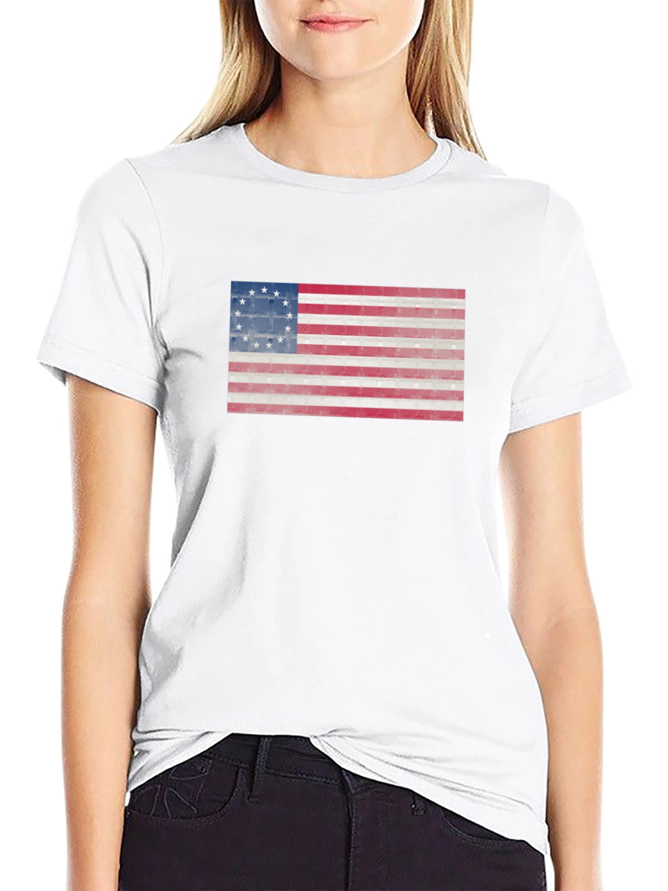 Betsy Ross Flag Graphic Tee - Patriotic Black T-Shirt