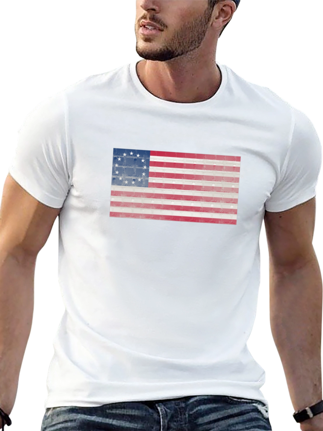Betsy Ross Flag Graphic Tee - Patriotic Black T-Shirt