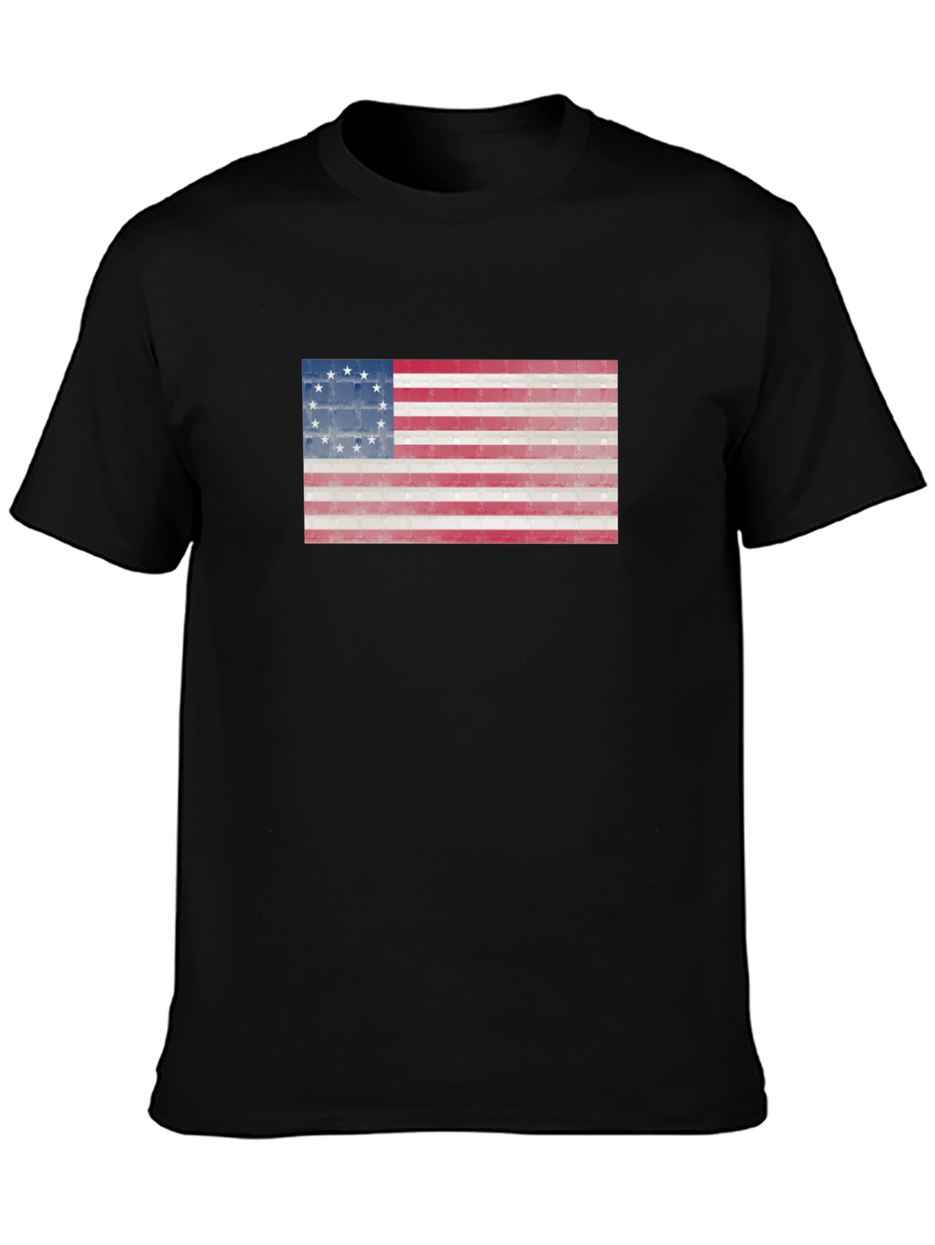 Betsy Ross Flag Graphic Tee - Patriotic Black T-Shirt