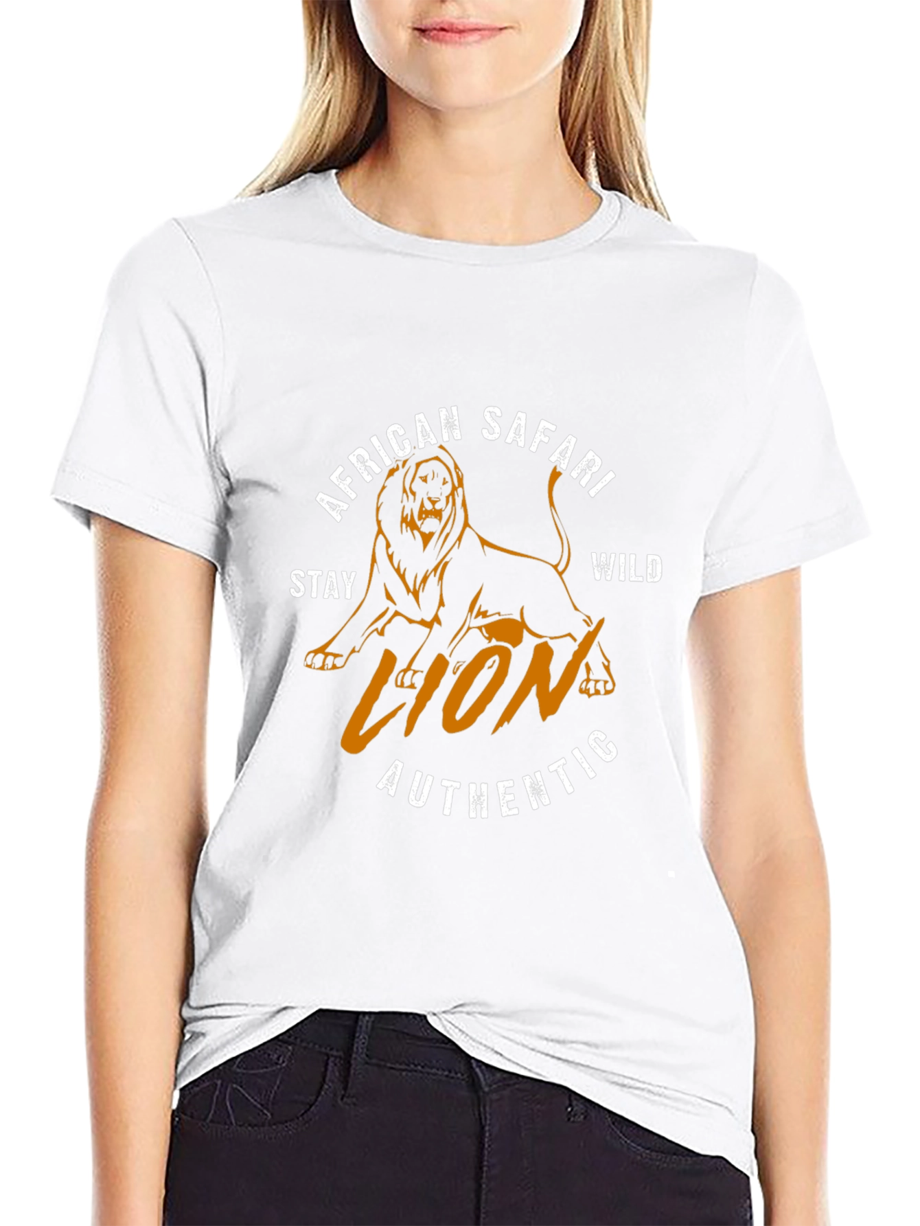 African Safari Lion Graphic Tee - Stay Wild Authentic