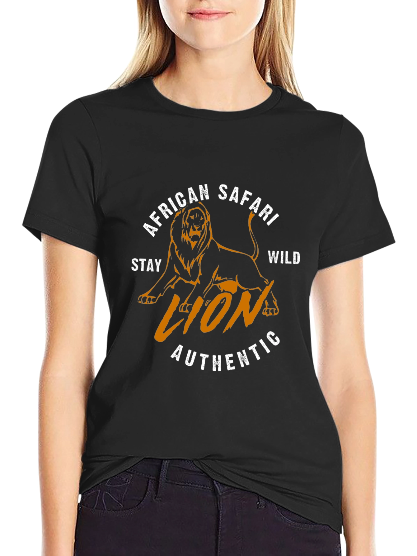 African Safari Lion Graphic Tee - Stay Wild Authentic