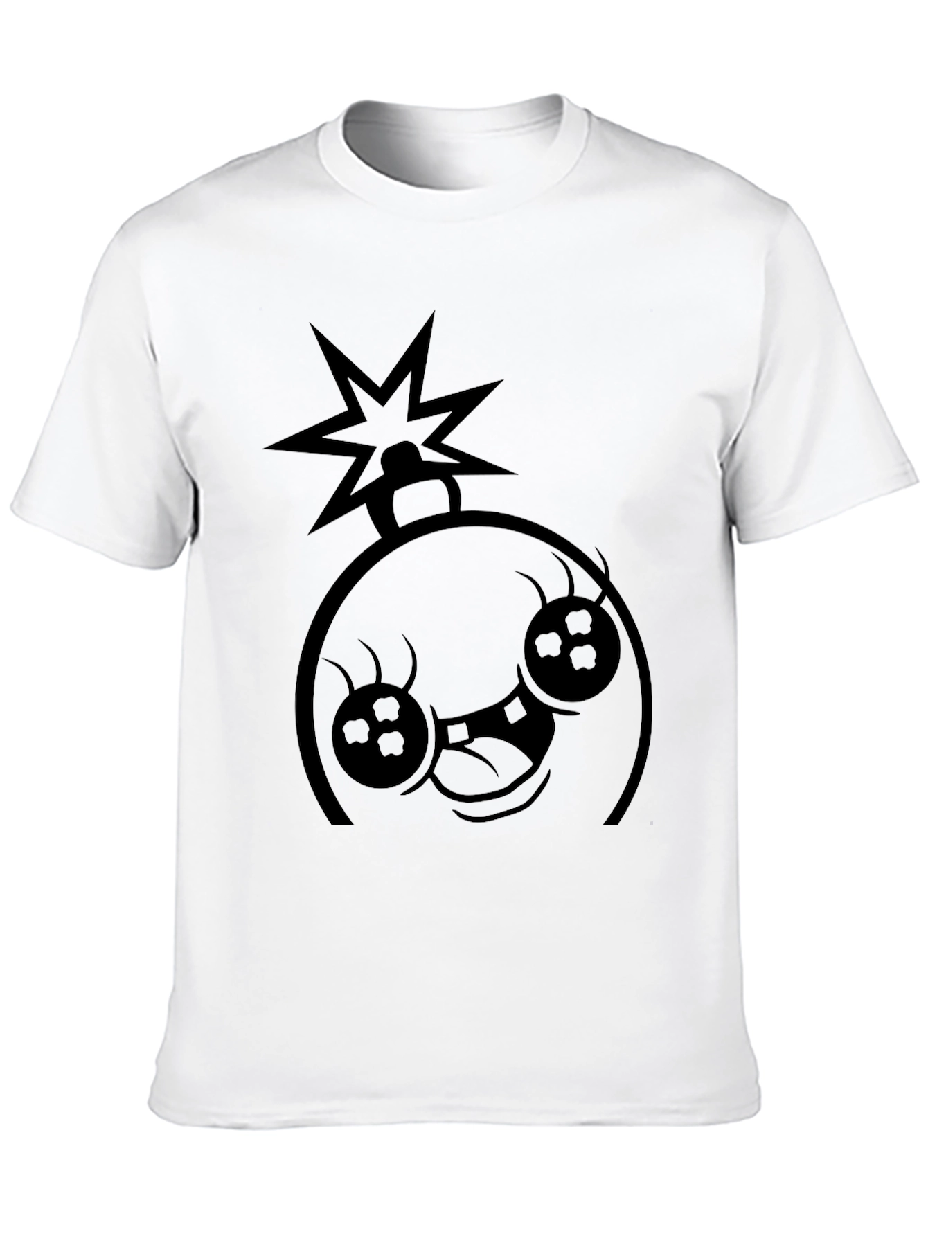 Bomb Face Graphic Tee - Black Cotton Casual T-Shirt