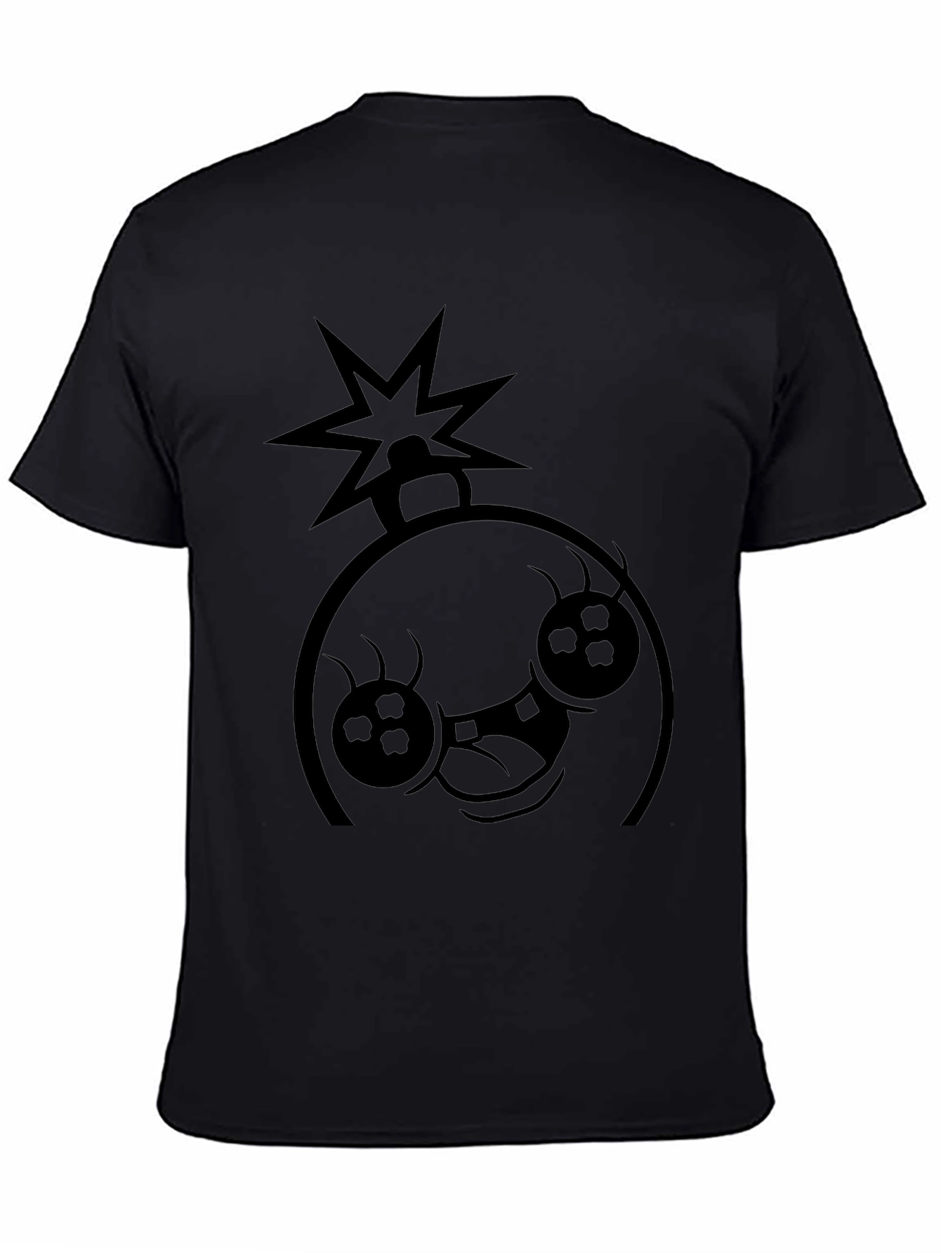 Bomb Face Graphic Tee - Black Cotton Casual T-Shirt