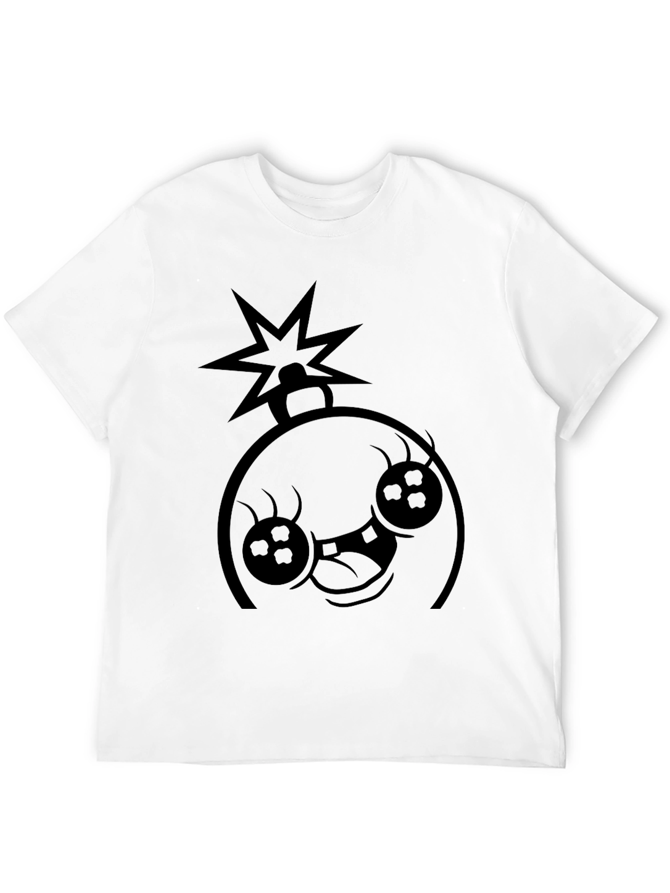 Bomb Face Graphic Tee - Black Cotton Casual T-Shirt