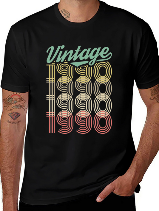 Vintage 1990 Graphic Tee - Retro Birthday Gift