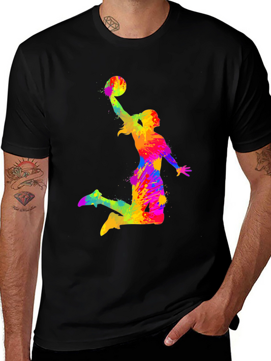 Watercolor Basketball Player Graphic Tee