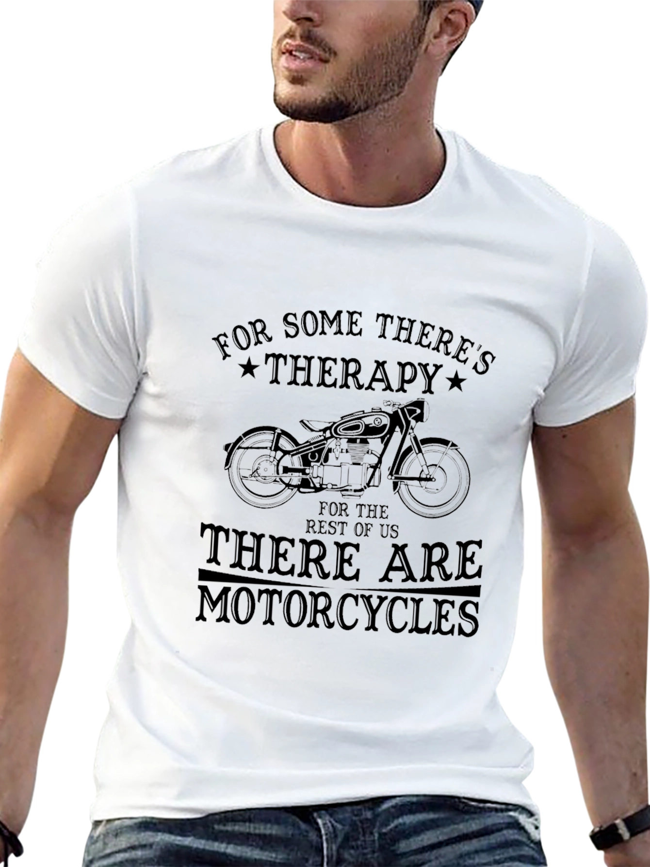 Motorcycle Therapy Graphic T-Shirt - Black