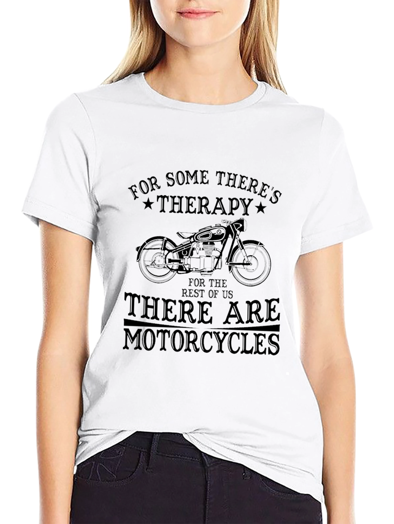 Motorcycle Therapy Graphic T-Shirt - Black