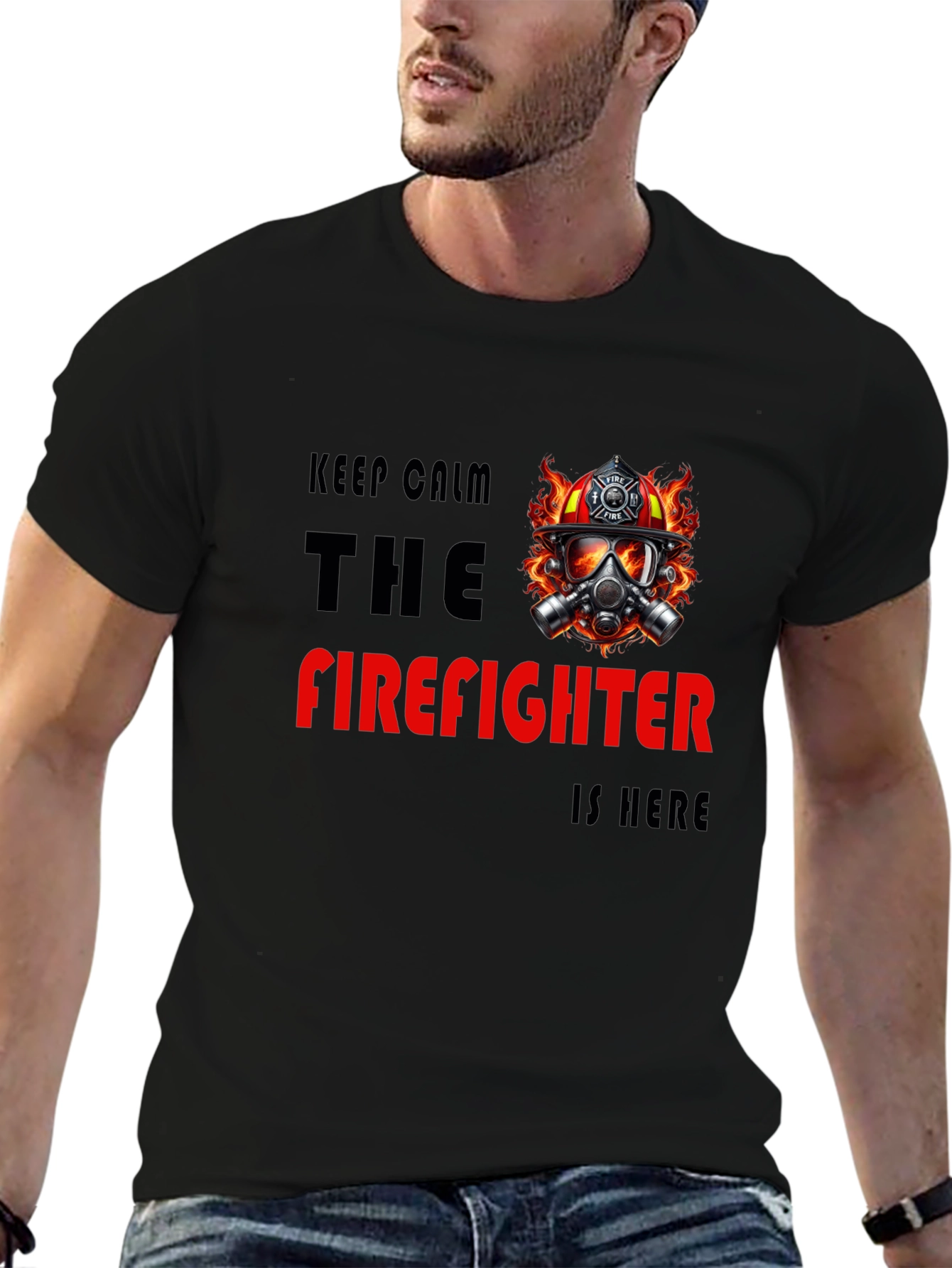 Firefighter T-Shirt - Keep Calm Hero Design