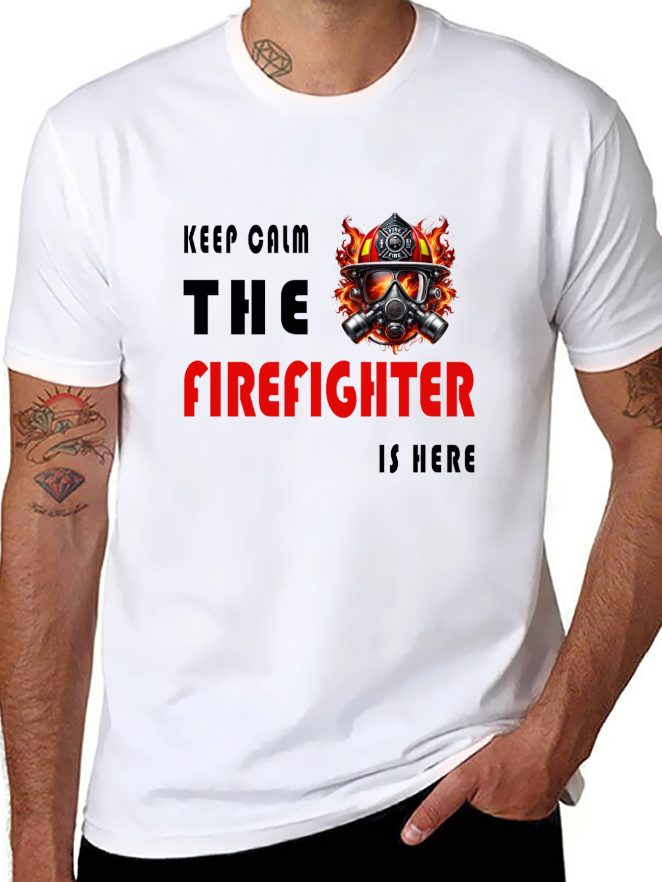 Firefighter T-Shirt - Keep Calm Hero Design