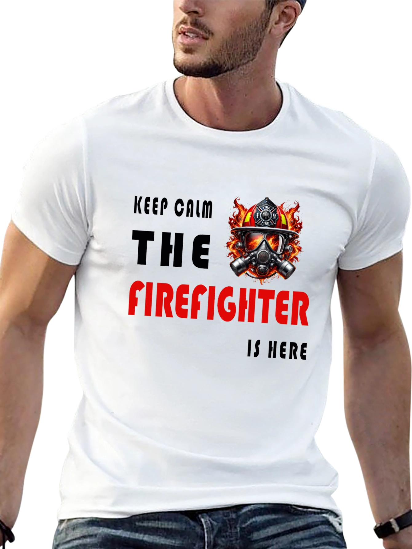 Firefighter T-Shirt - Keep Calm Hero Design