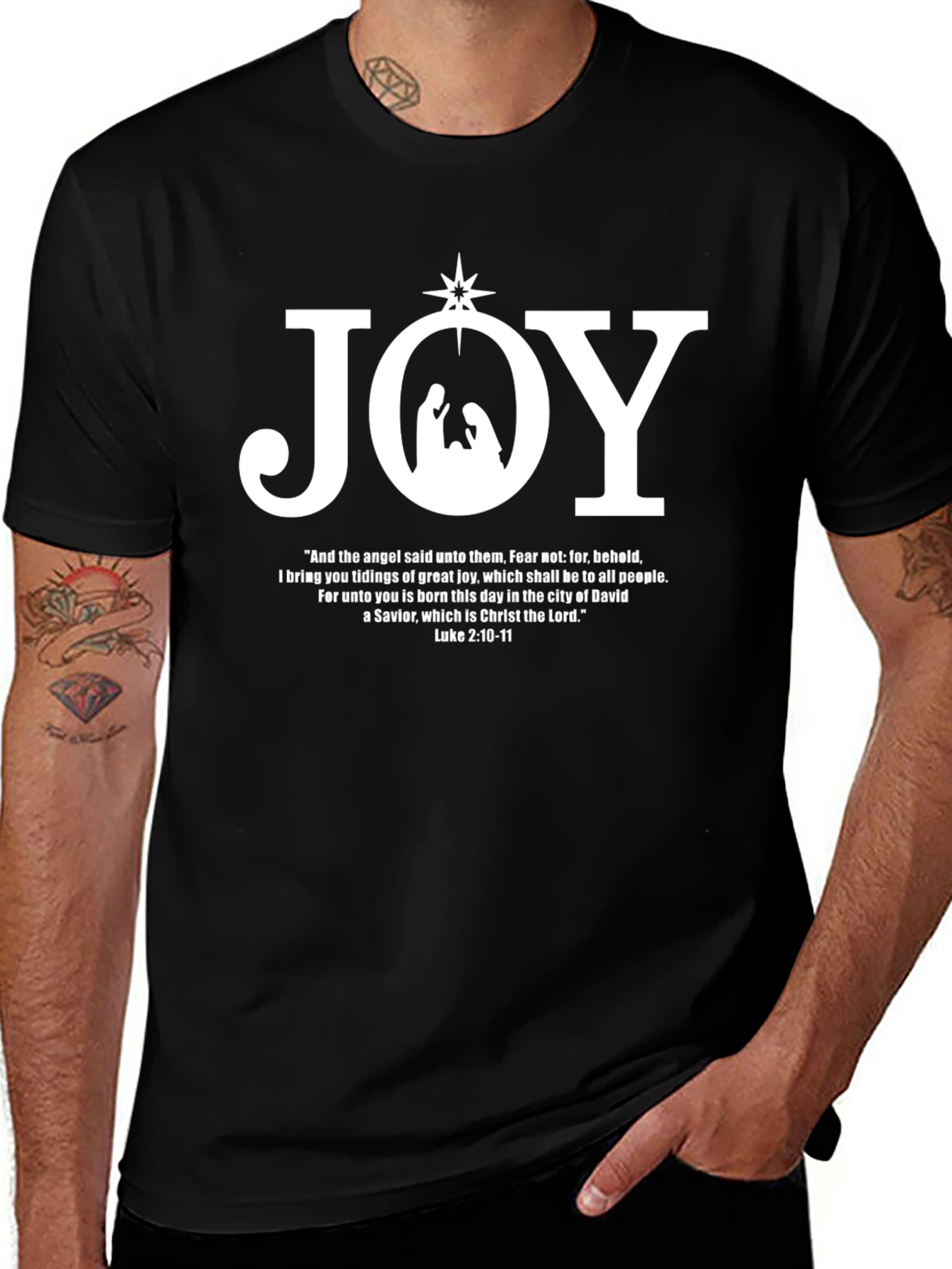 JOY Nativity T-Shirt - Religious Christmas Tee