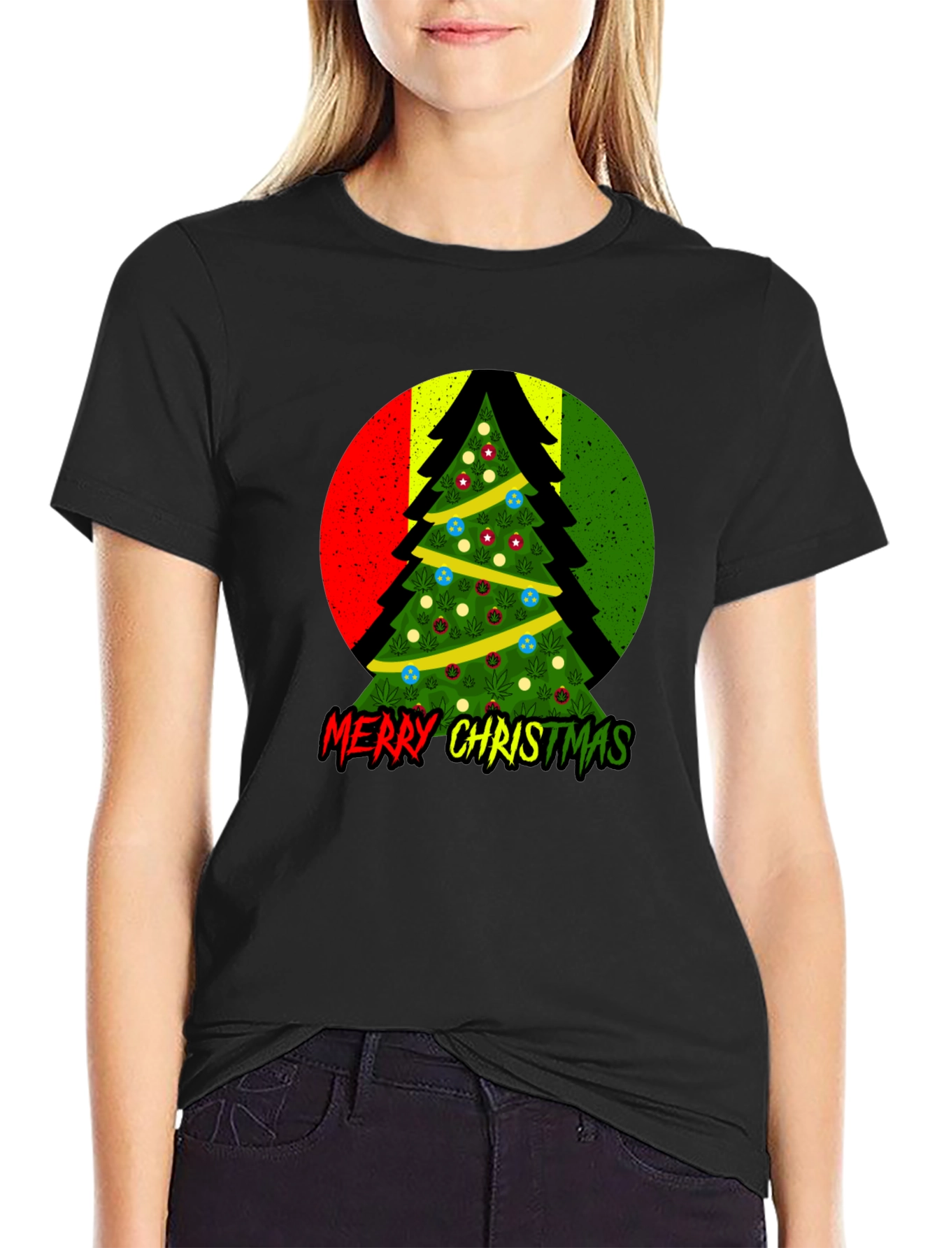 Rasta Christmas Tree T-Shirt - Merry Christmas