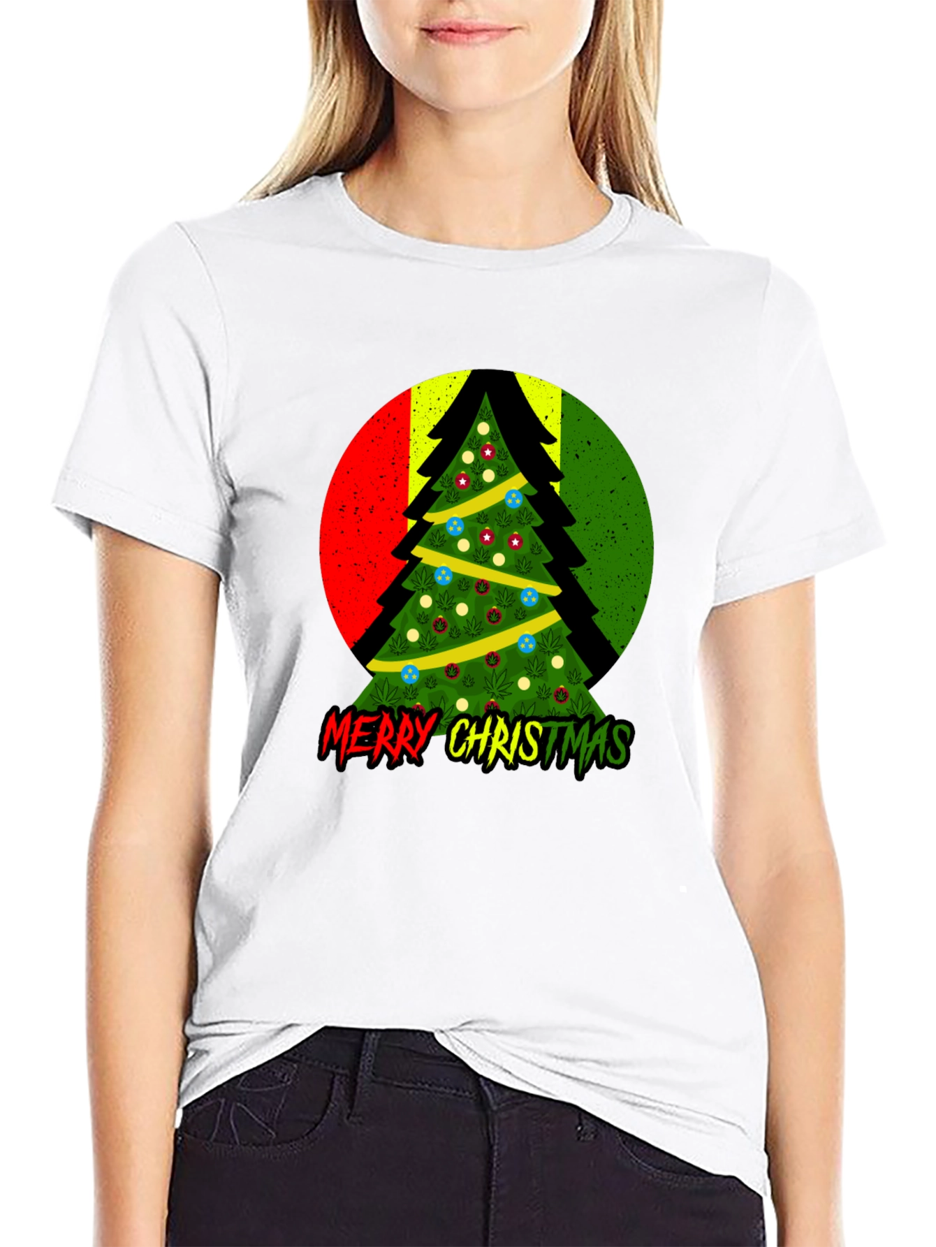 Rasta Christmas Tree T-Shirt - Merry Christmas