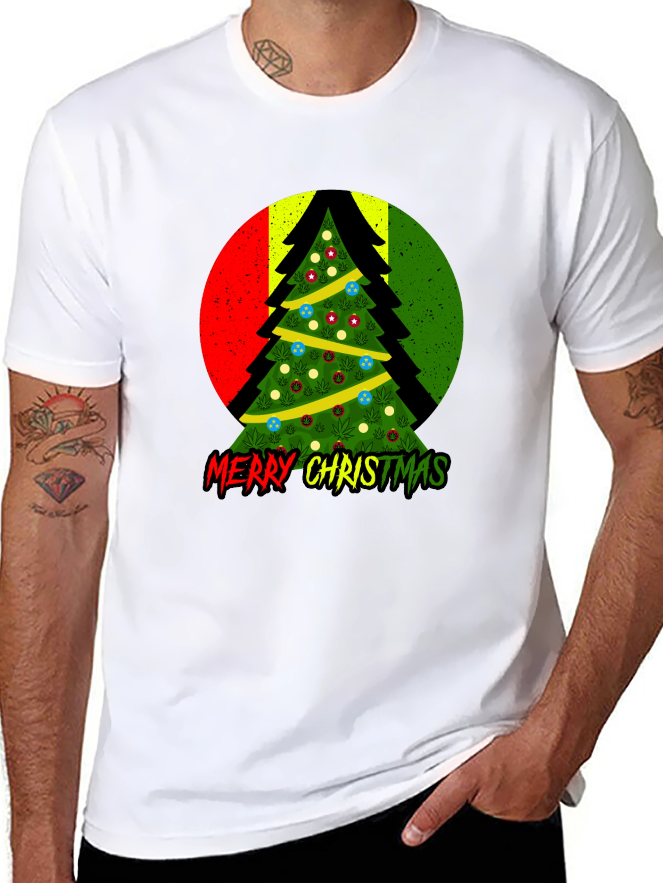 Rasta Christmas Tree T-Shirt - Merry Christmas