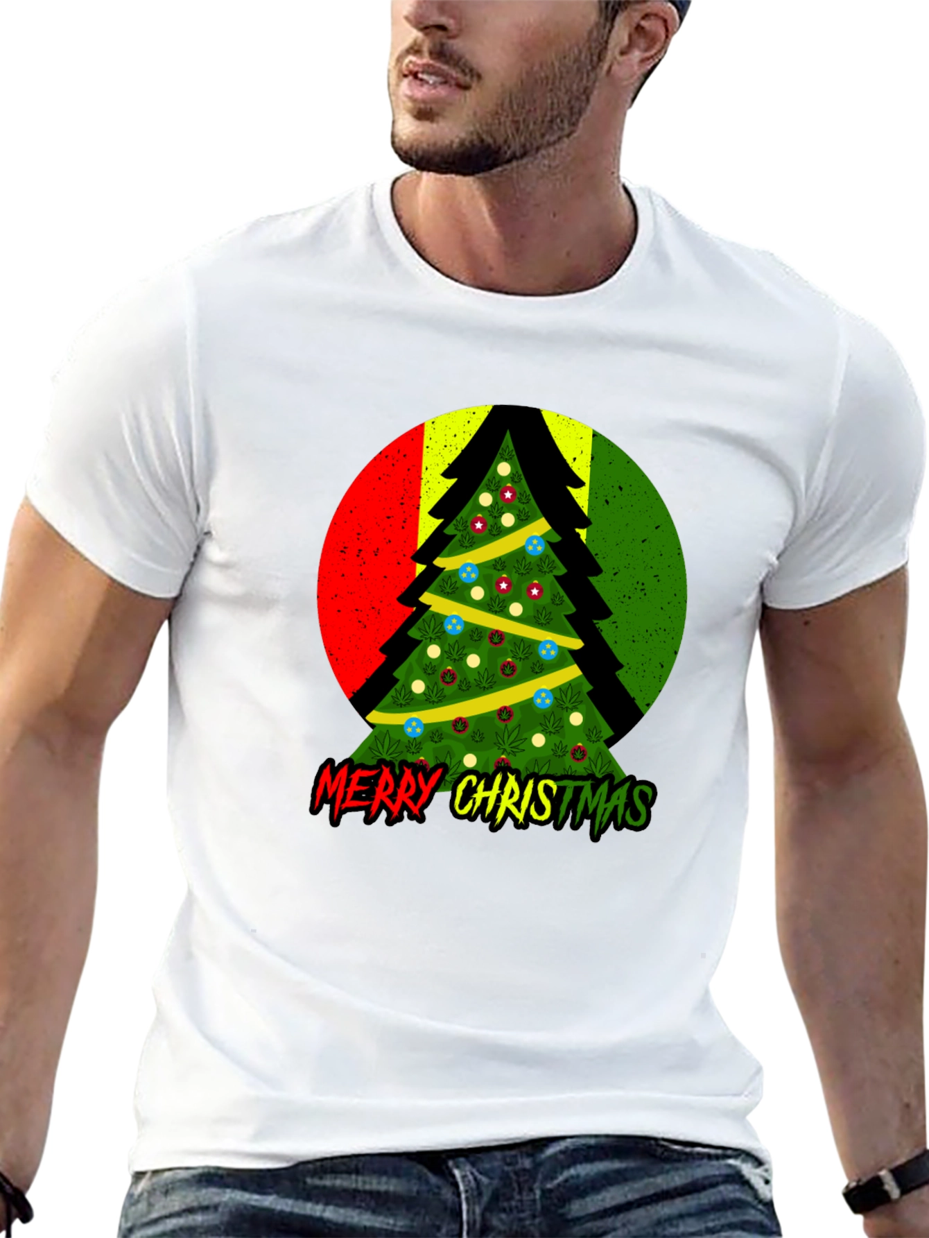 Rasta Christmas Tree T-Shirt - Merry Christmas