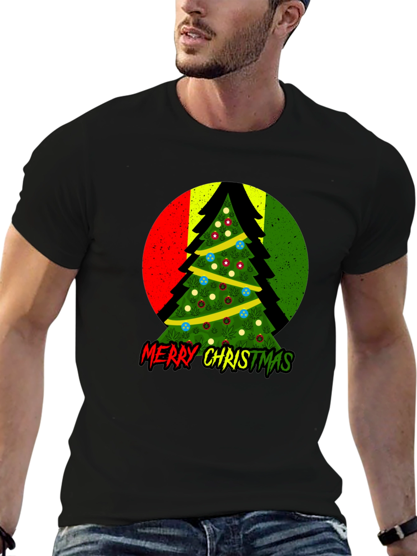 Rasta Christmas Tree T-Shirt - Merry Christmas