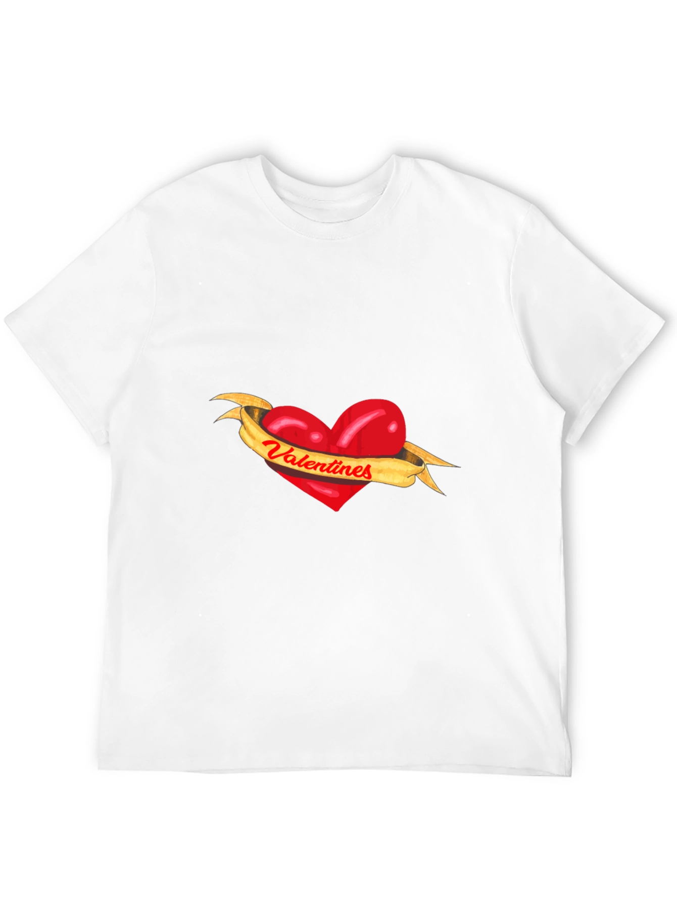 Valentines Heart Ribbon Graphic Tee
