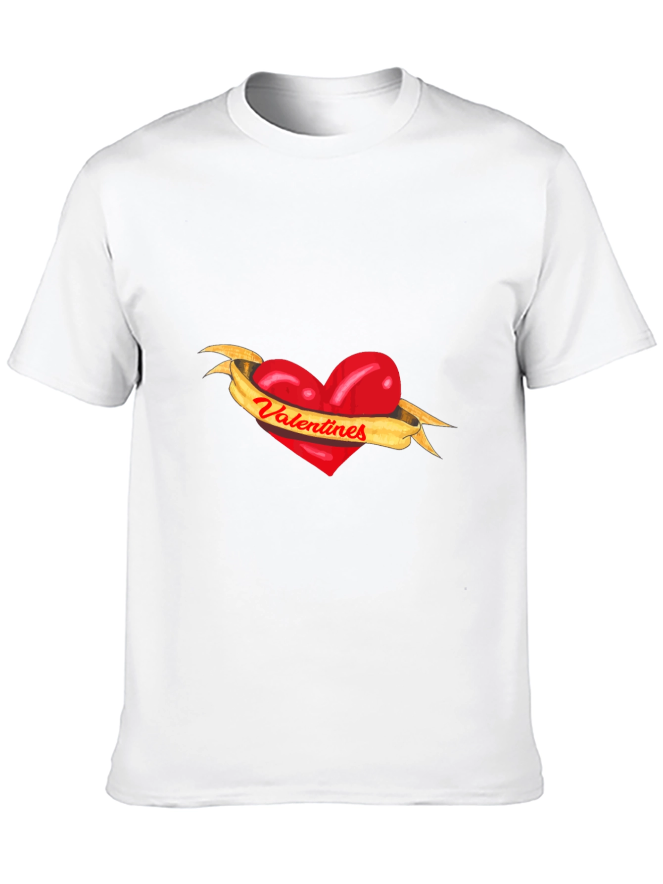 Valentines Heart Ribbon Graphic Tee