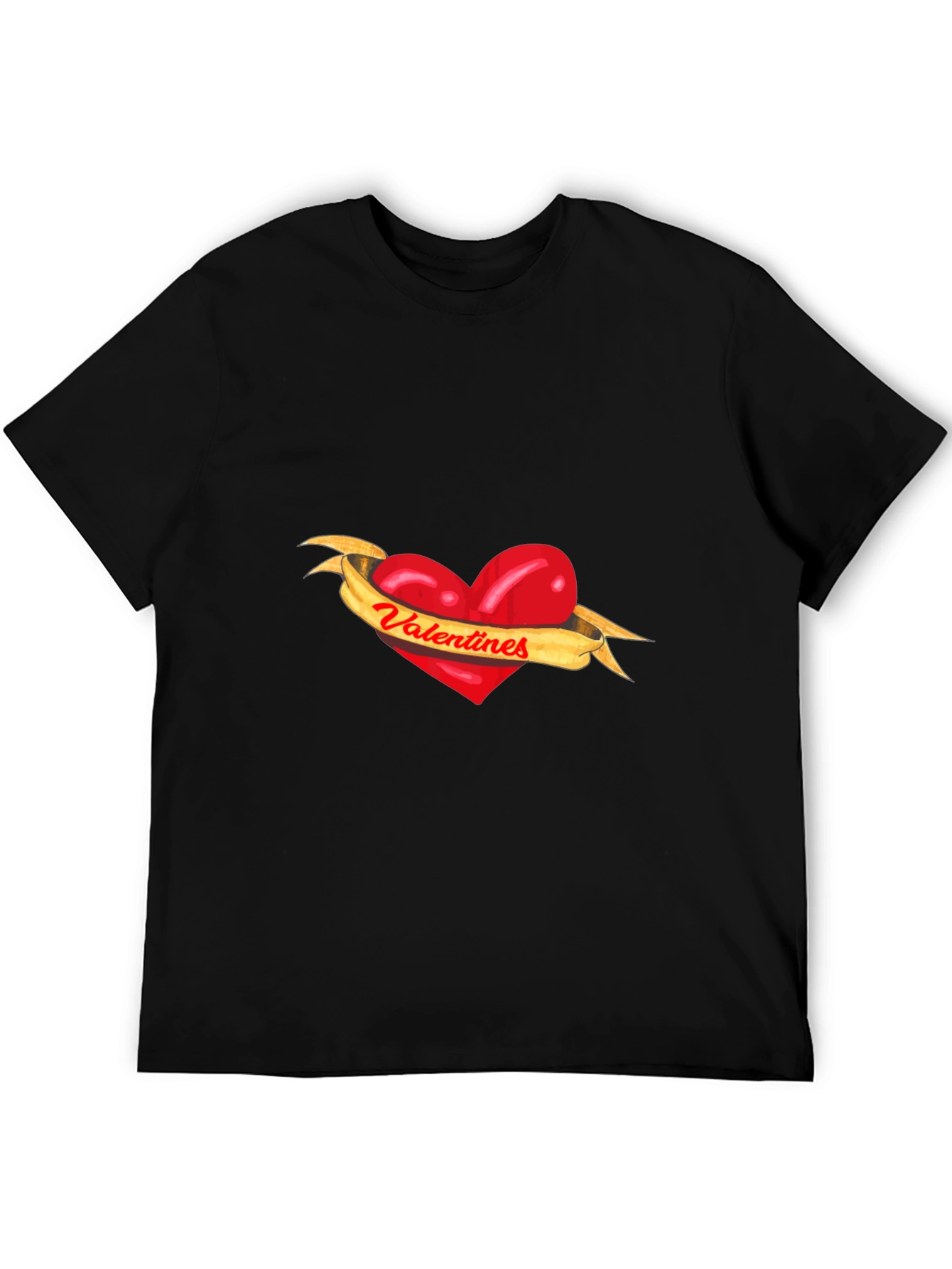 Valentines Heart Ribbon Graphic Tee
