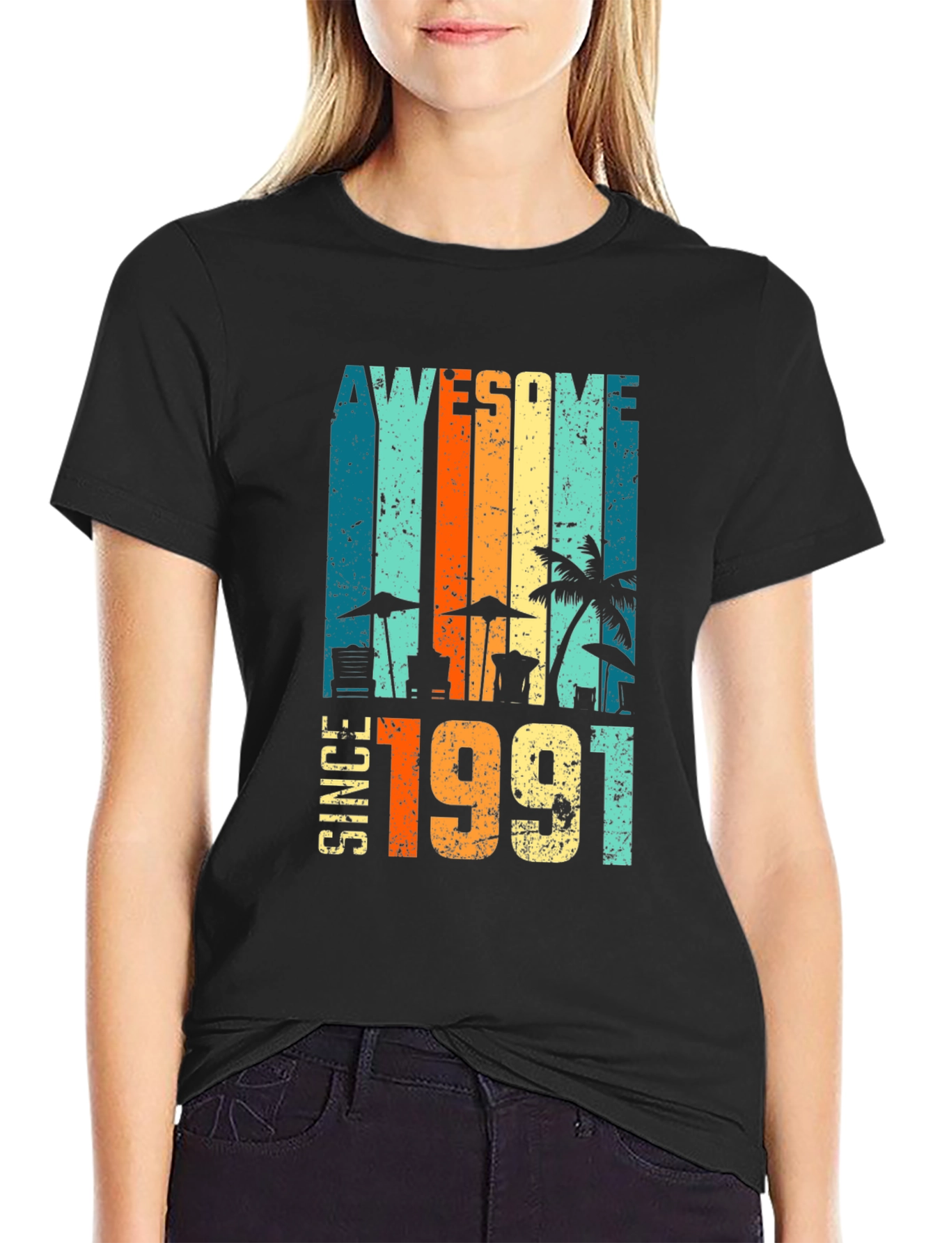 Awesome Since 1991 Graphic Tee - Retro Birthday T-Shirt