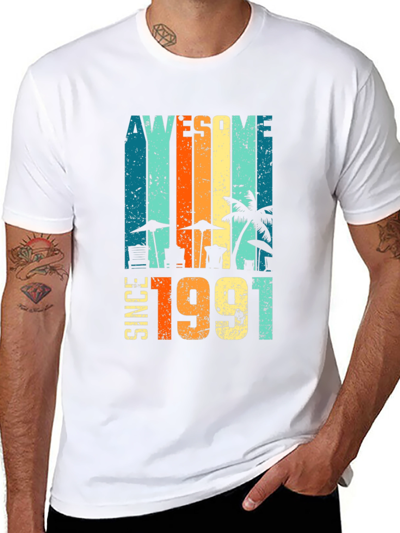 Awesome Since 1991 Graphic Tee - Retro Birthday T-Shirt