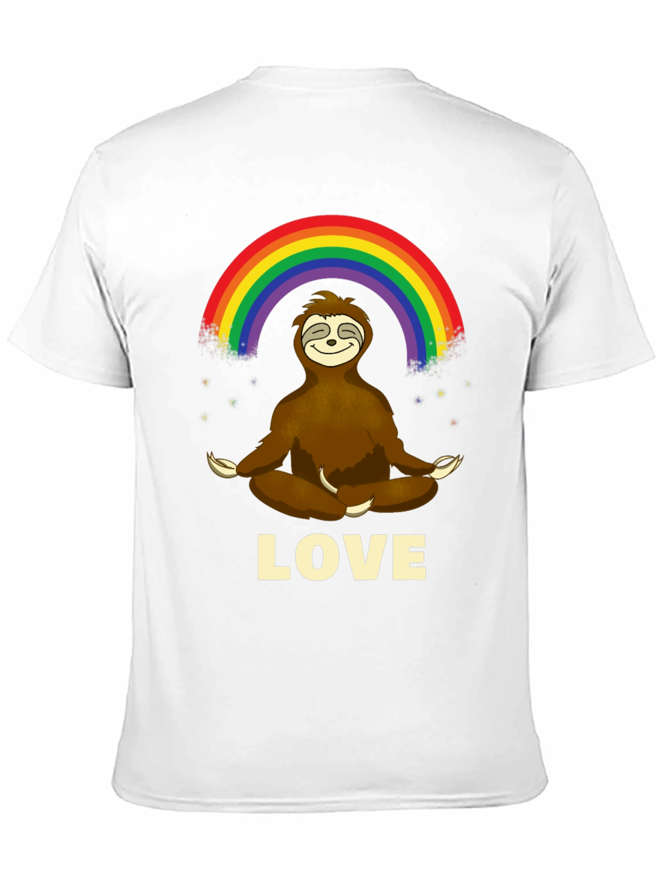 Sloth Rainbow Love Mens Graphic T-Shirt