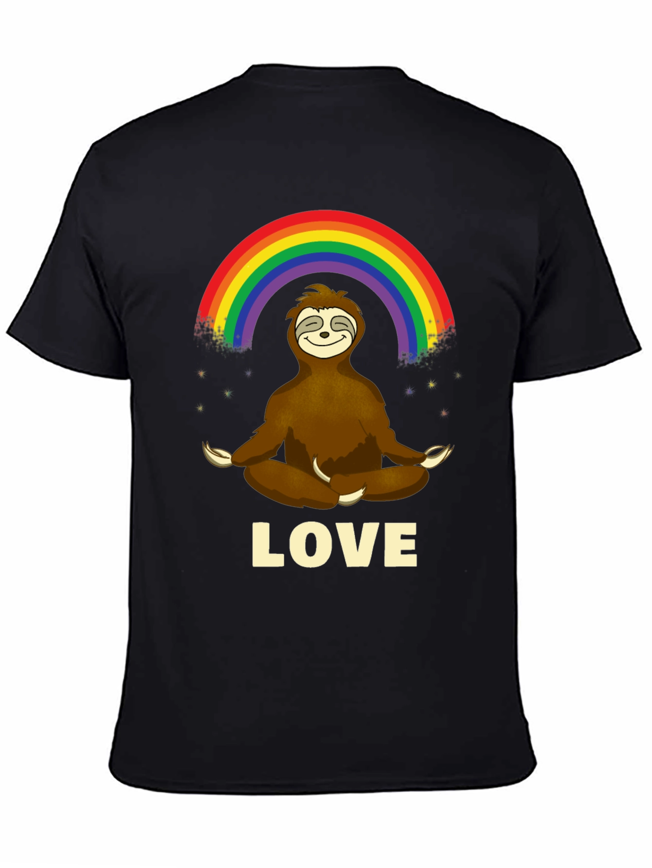 Sloth Rainbow Love Mens Graphic T-Shirt