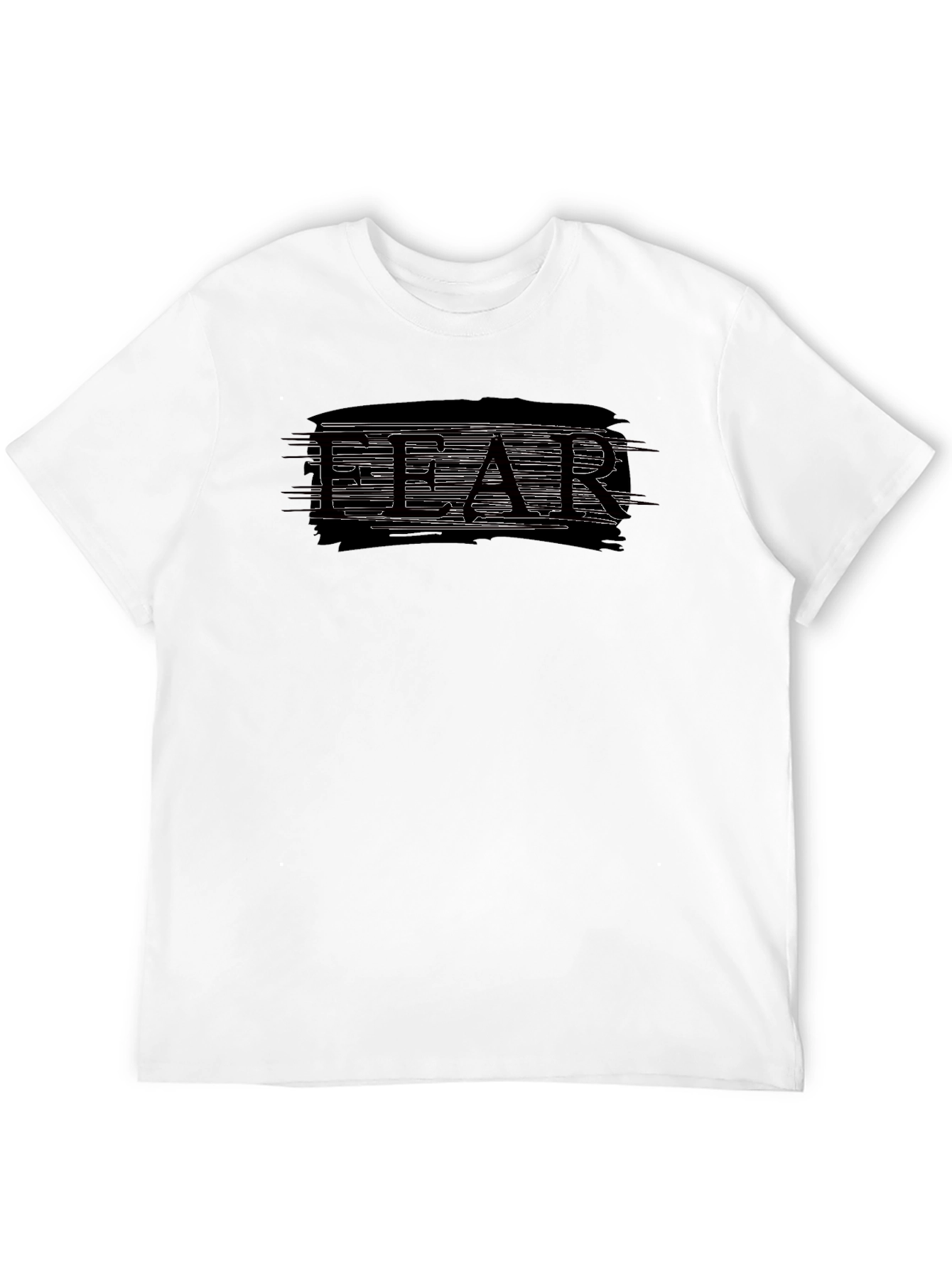 Fear Graphic Tee - Black Cotton Blend T-Shirt