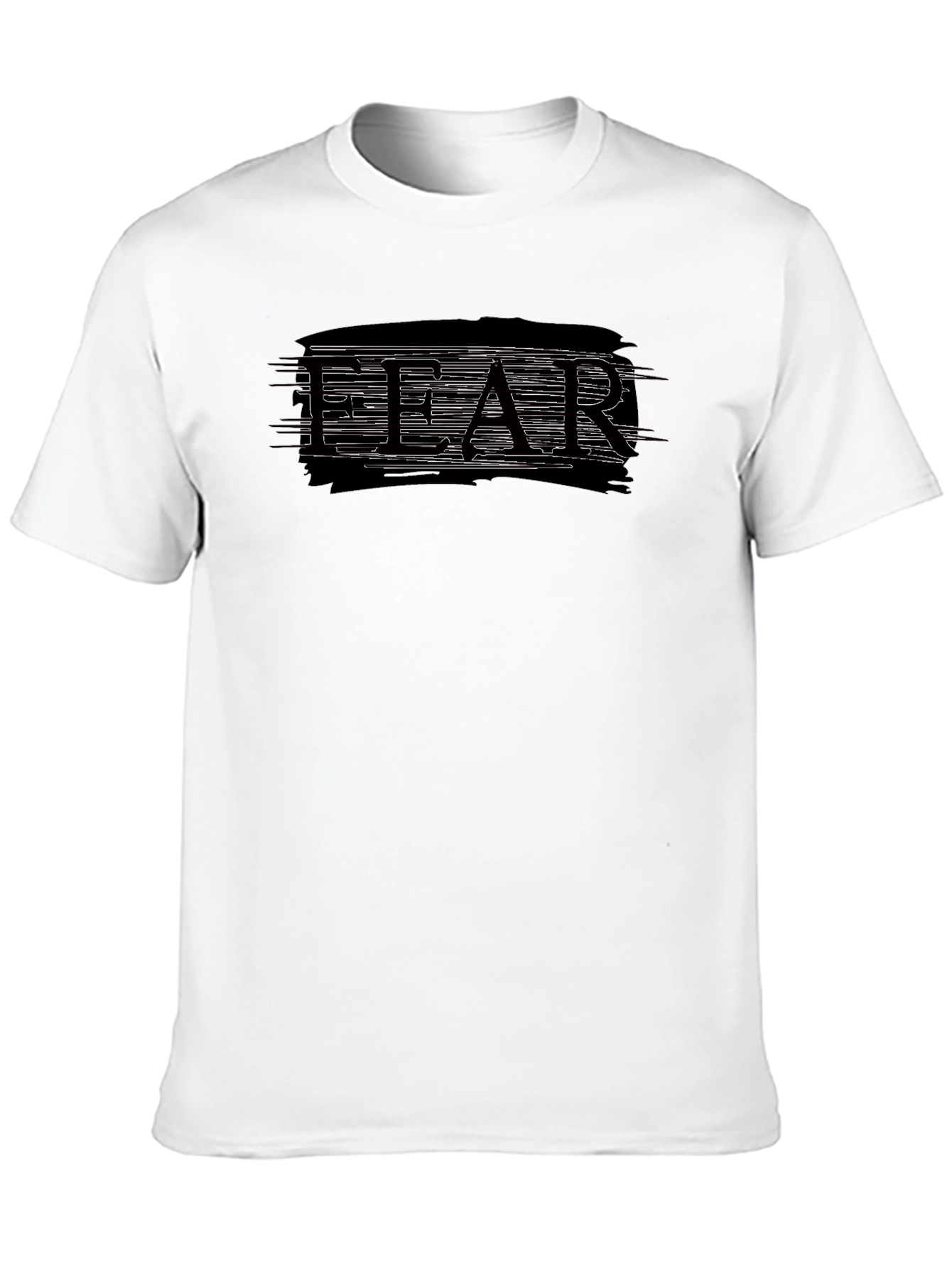 Fear Graphic Tee - Black Cotton Blend T-Shirt