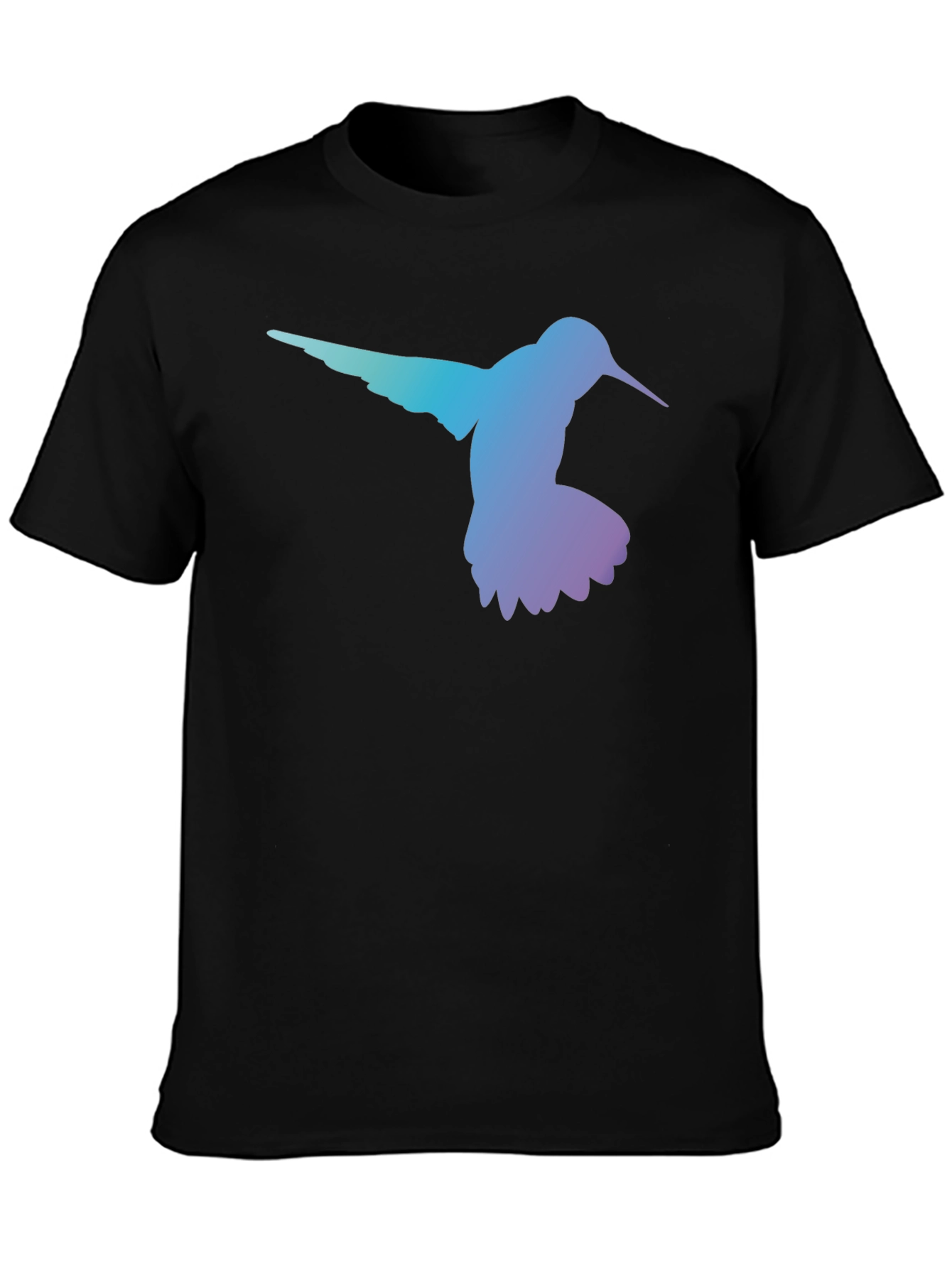 Hummingbird Graphic Tee - Black Casual T-Shirt