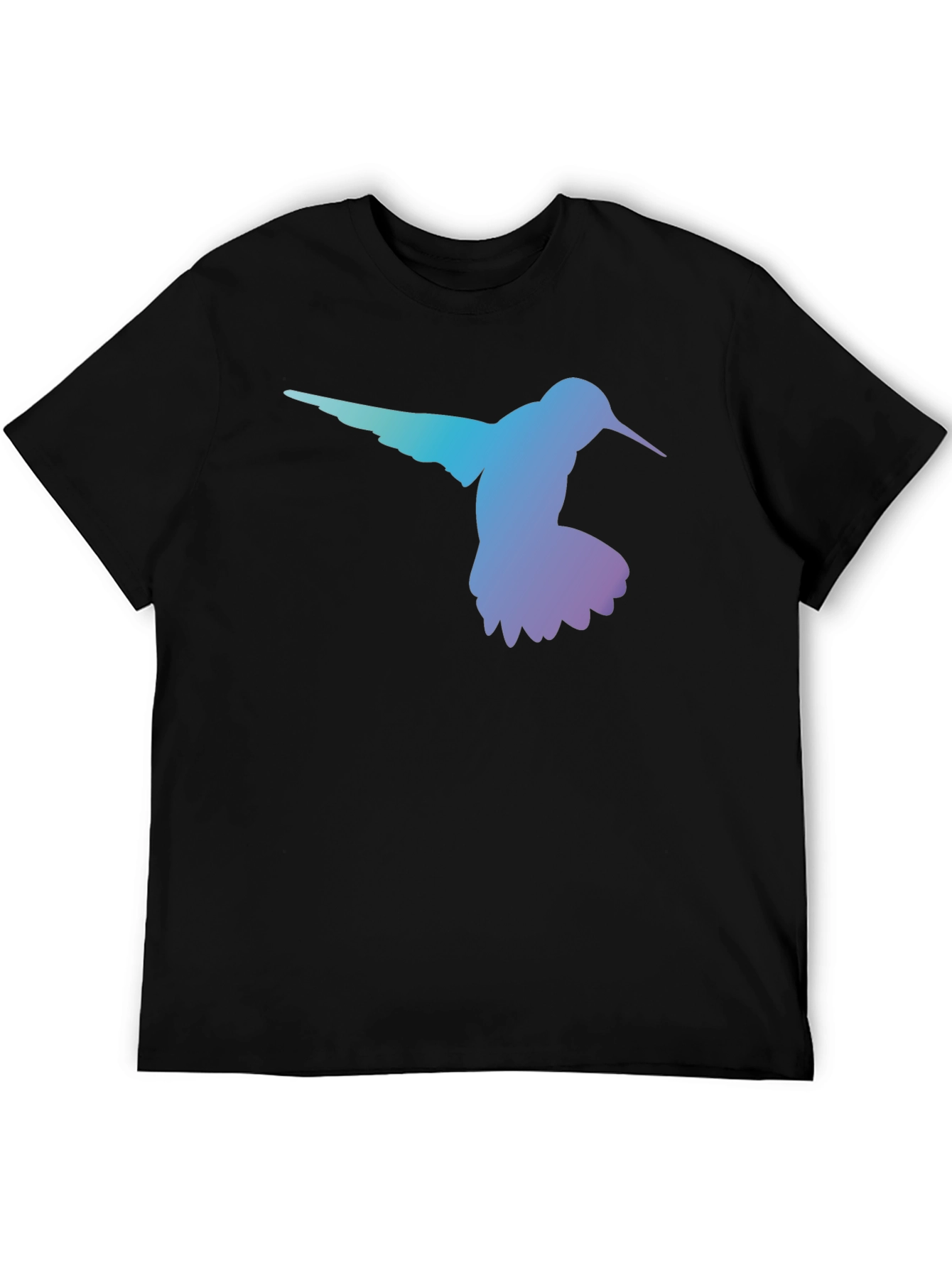 Hummingbird Graphic Tee - Black Casual T-Shirt