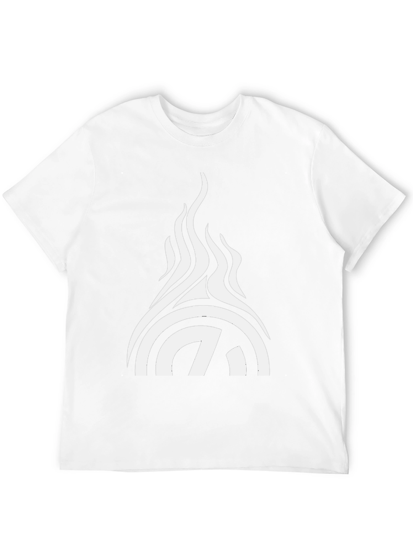 Black Graphic Tee - Abstract Flame Design