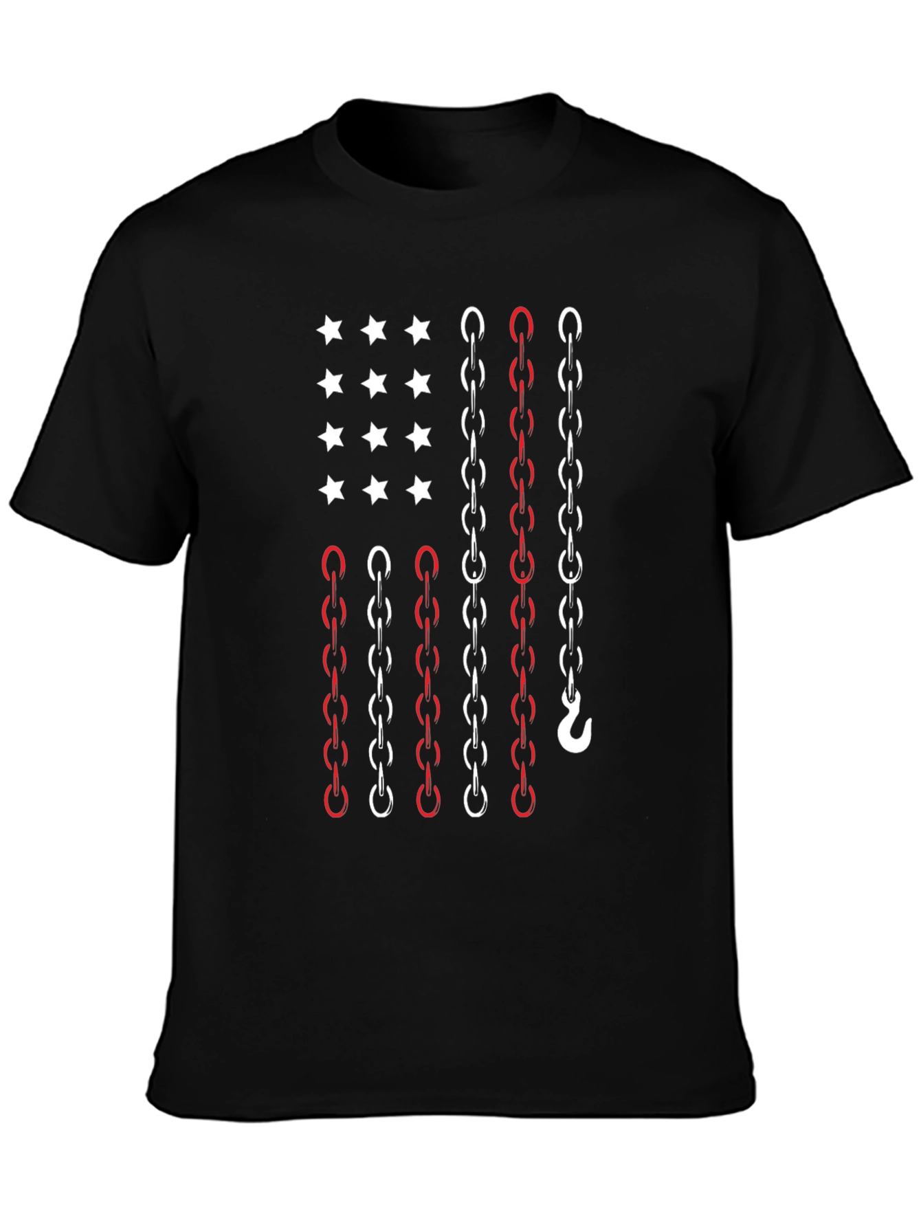 Chain Flag Graphic Tee - Patriotic Style