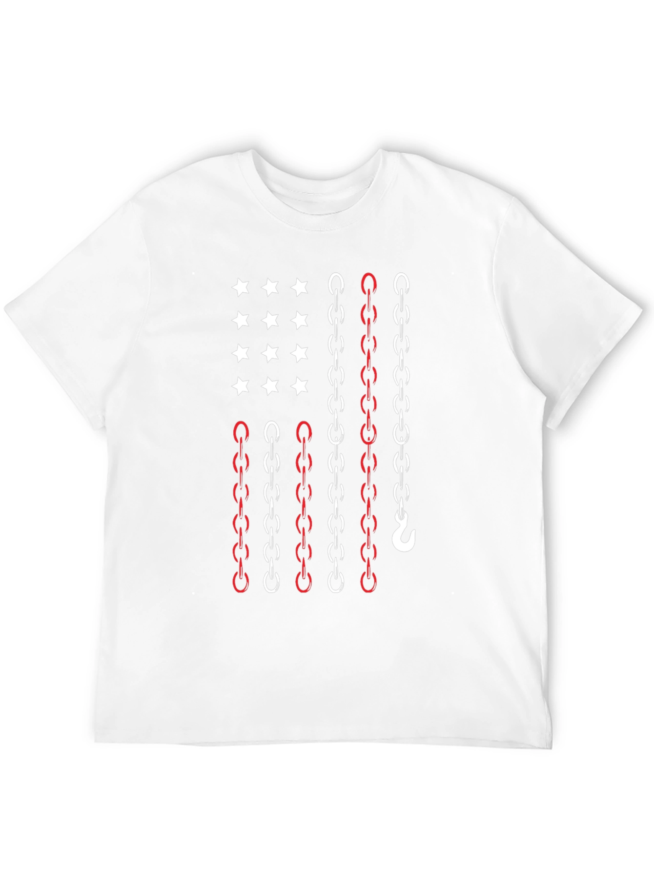 Chain Flag Graphic Tee - Patriotic Style
