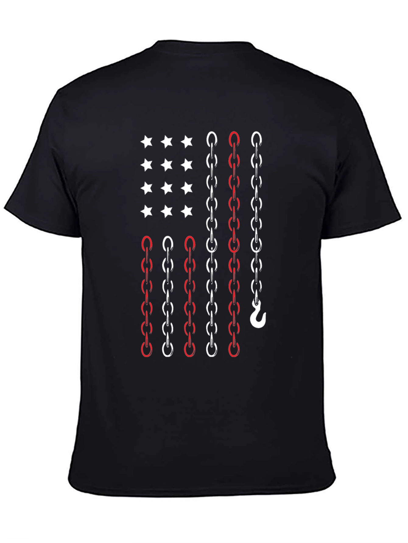 Chain Flag Graphic Tee - Patriotic Style