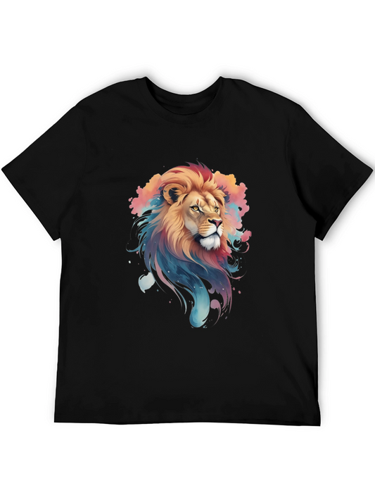 Lion Graphic Print T-Shirt - Stylish Mens Tee