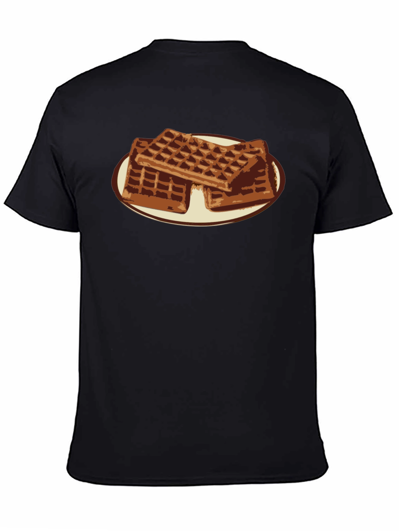 Waffle Lover T-Shirt - Black Casual Tee