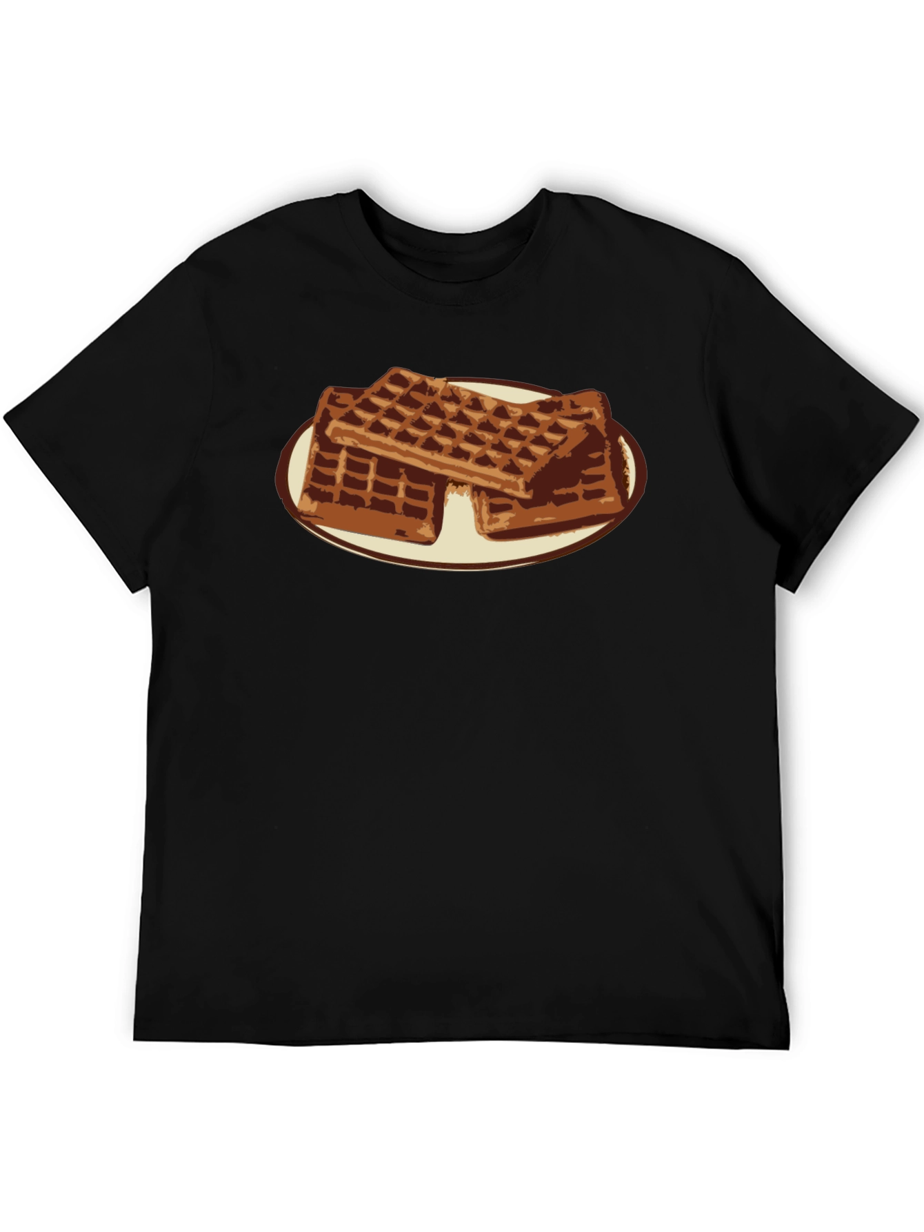Waffle Lover T-Shirt - Black Casual Tee