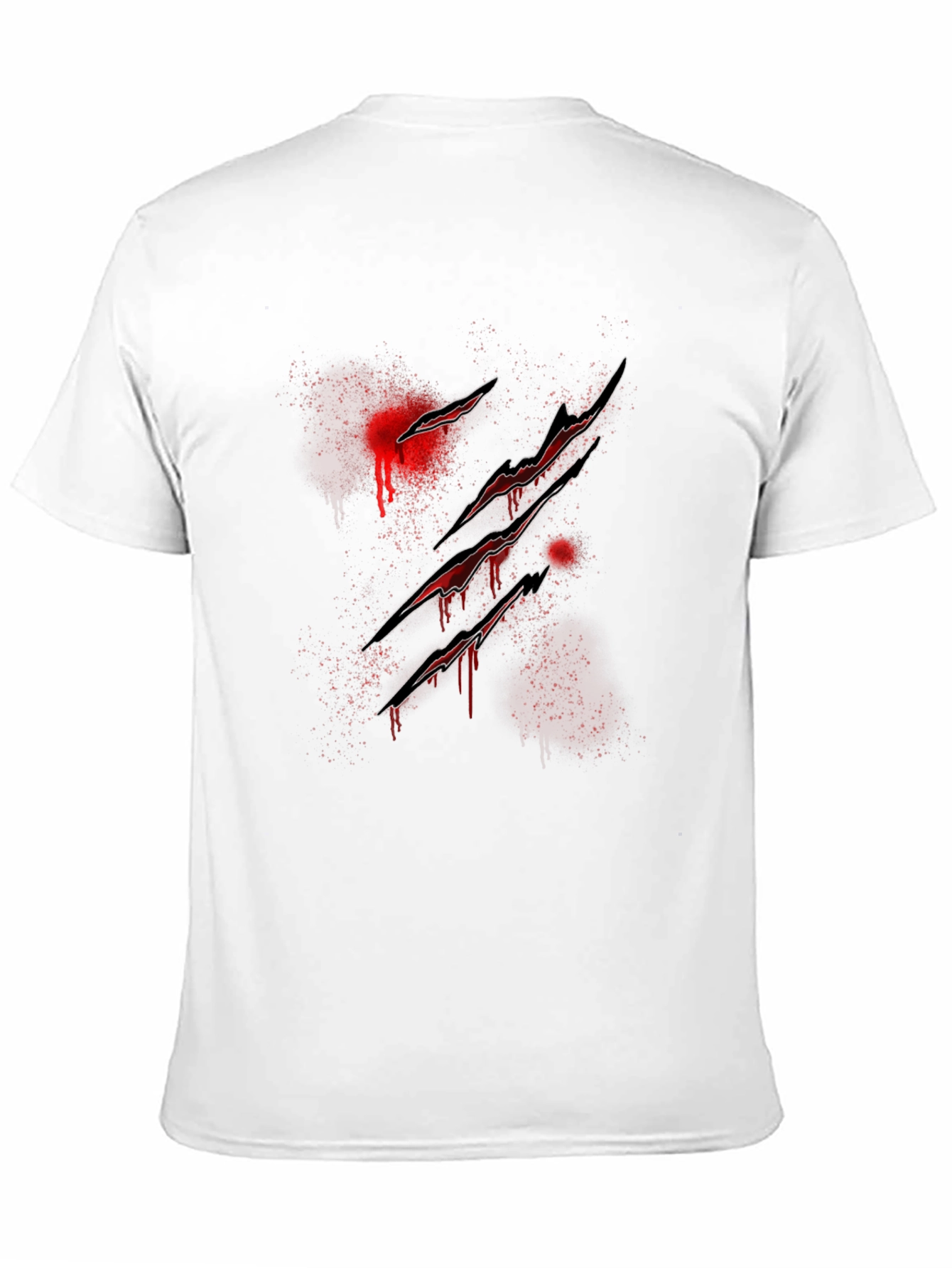 Mens Black T-Shirt with Claw Marks Graphic