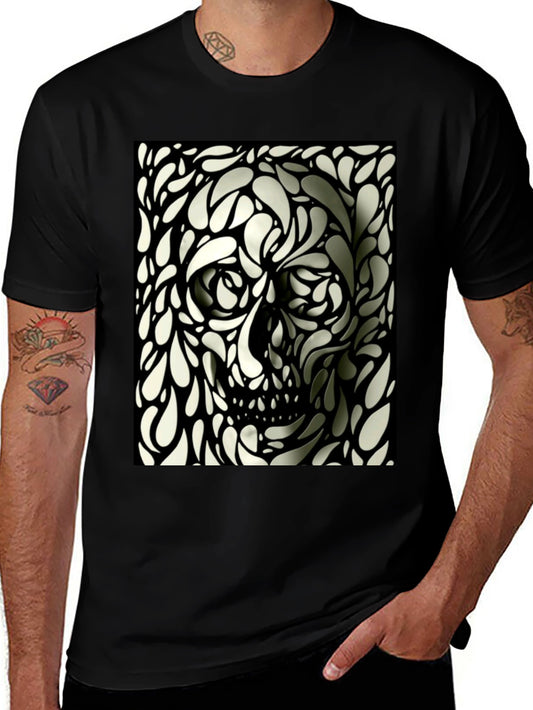 Abstract Skull Graphic T-Shirt - Modern Artistic Tee