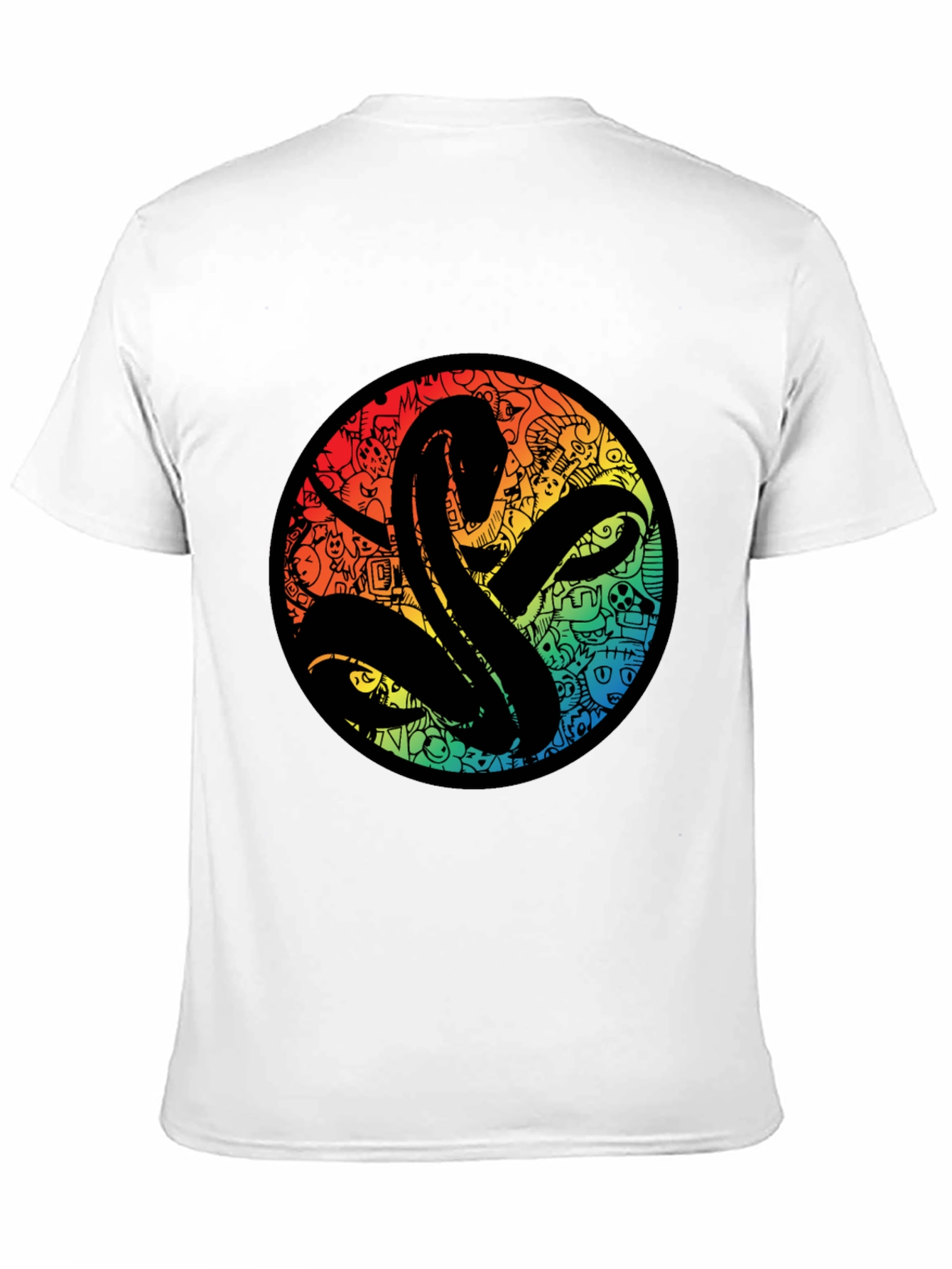 Mens Black Tee with Abstract Graphic Print