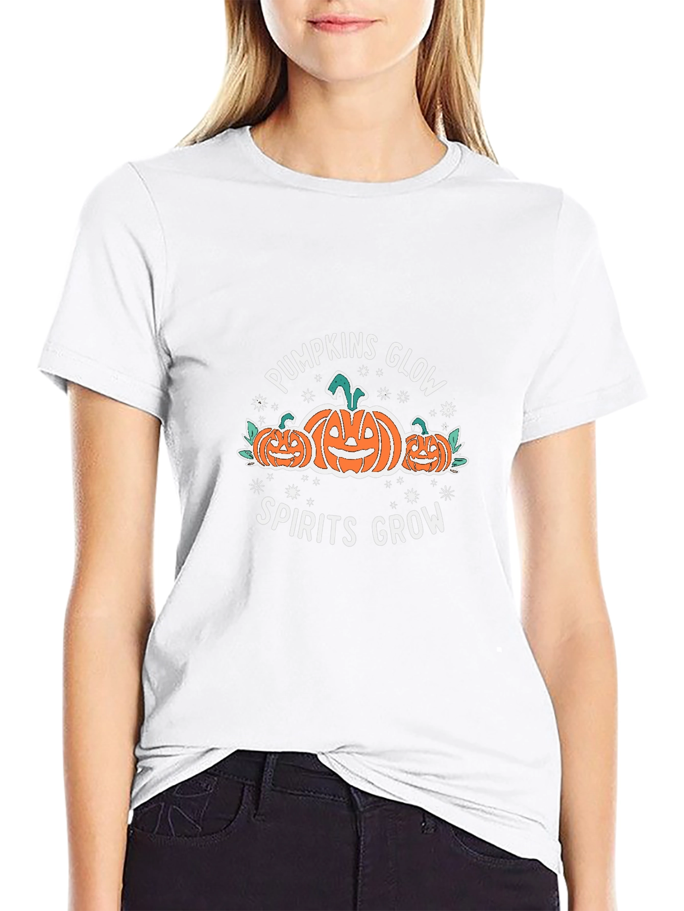 Pumpkins Glow Halloween Black T-Shirt