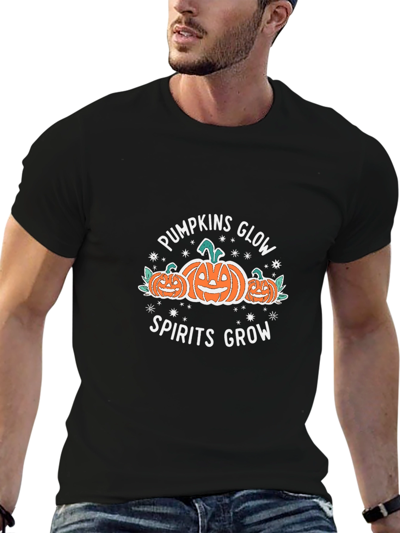 Pumpkins Glow Halloween Black T-Shirt